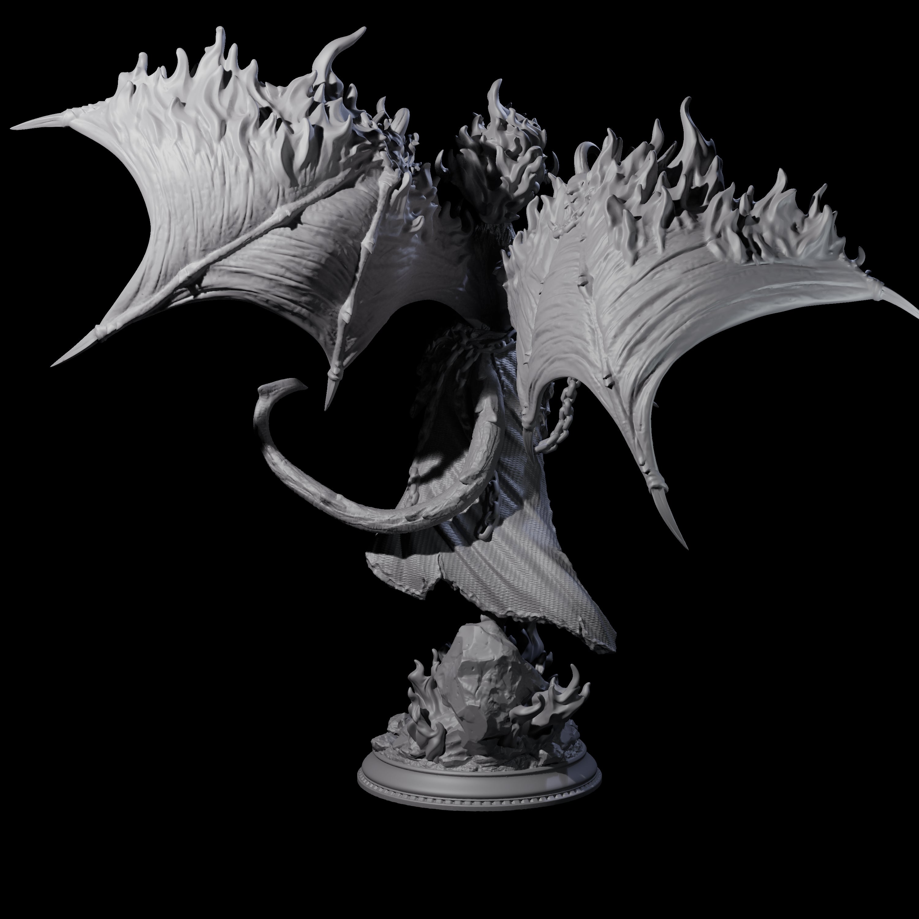 Flaming Erinys Miniature for Dungeons and Dragons, Pathfinder or other TTRPGs