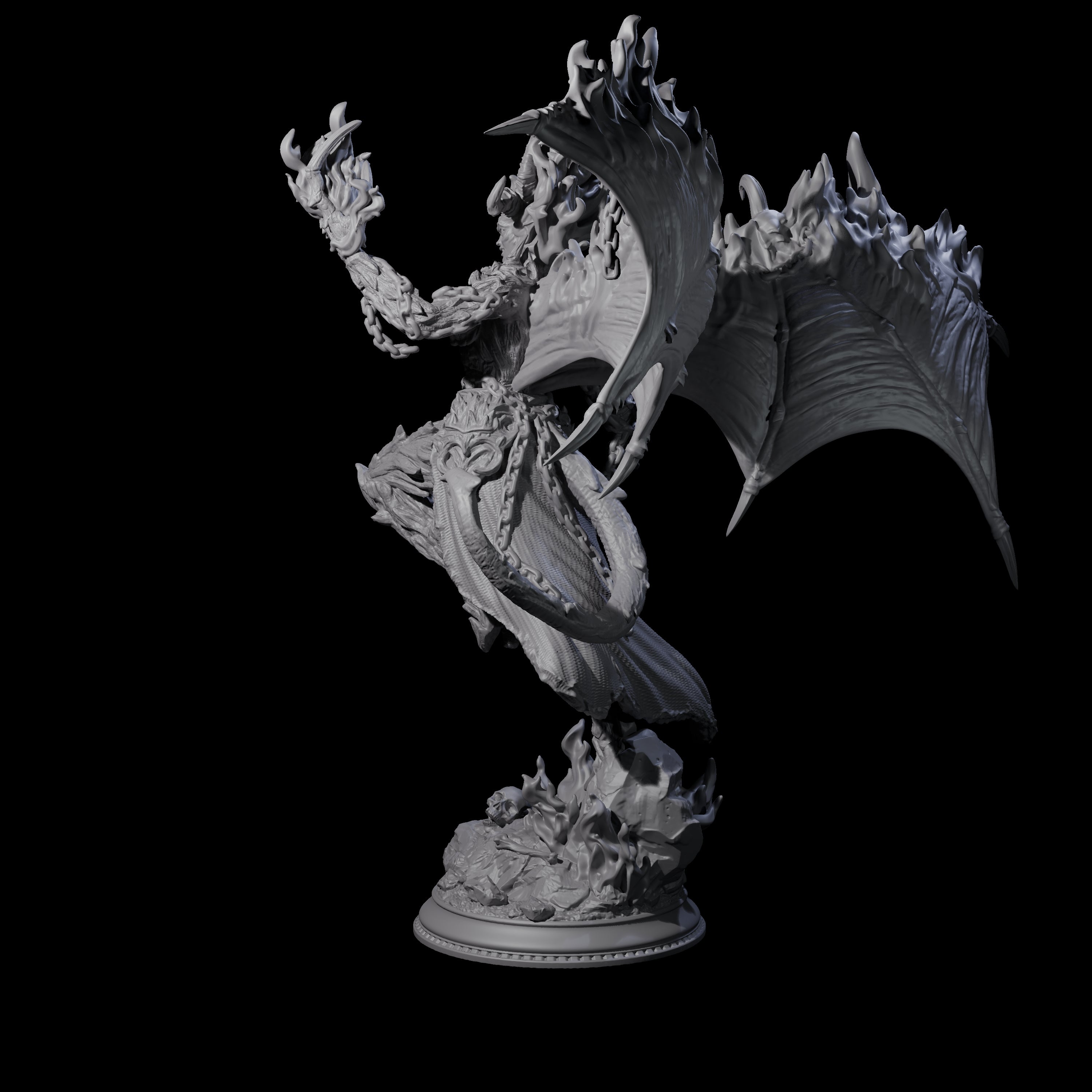 Flaming Erinys Miniature for Dungeons and Dragons, Pathfinder or other TTRPGs