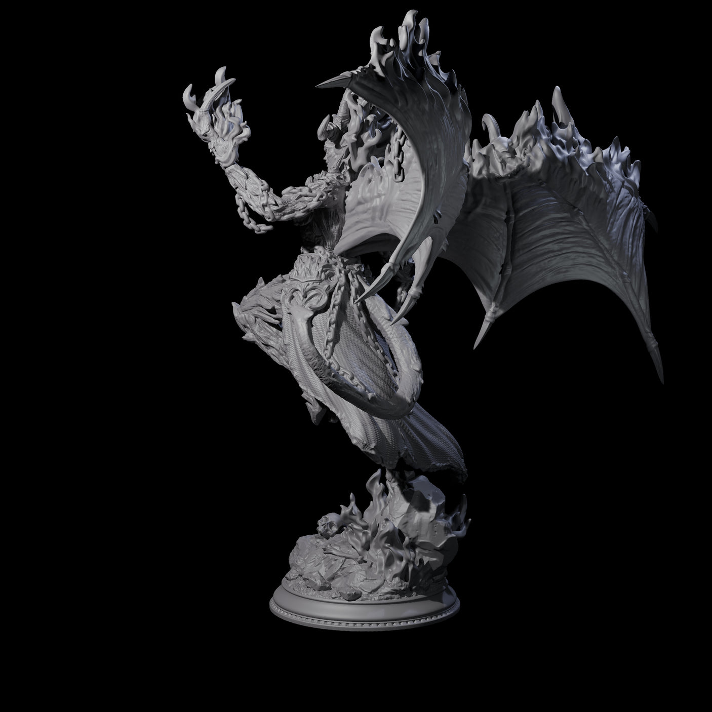Flaming Erinys Miniature for Dungeons and Dragons, Pathfinder or other TTRPGs