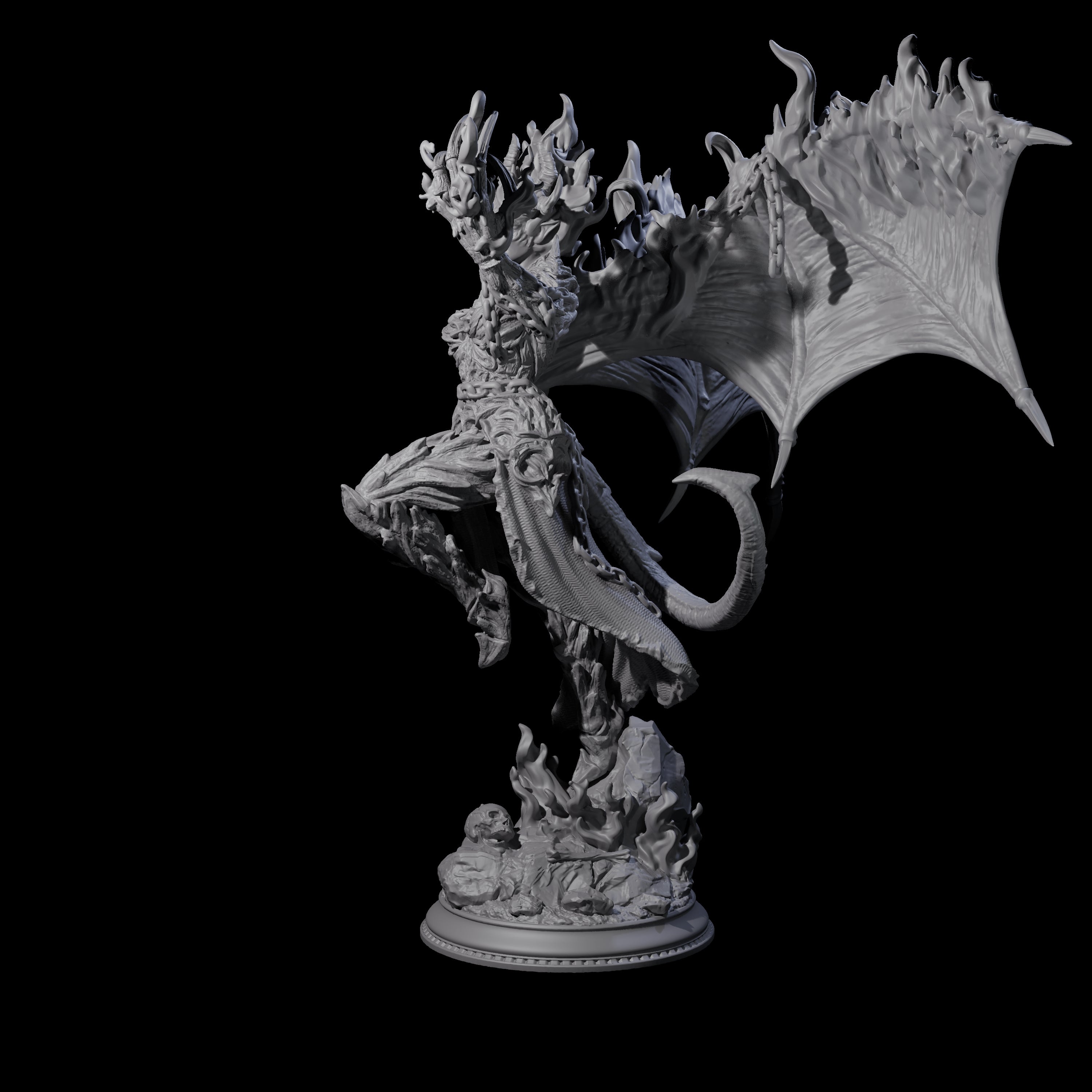 Flaming Erinys Miniature for Dungeons and Dragons, Pathfinder or other TTRPGs