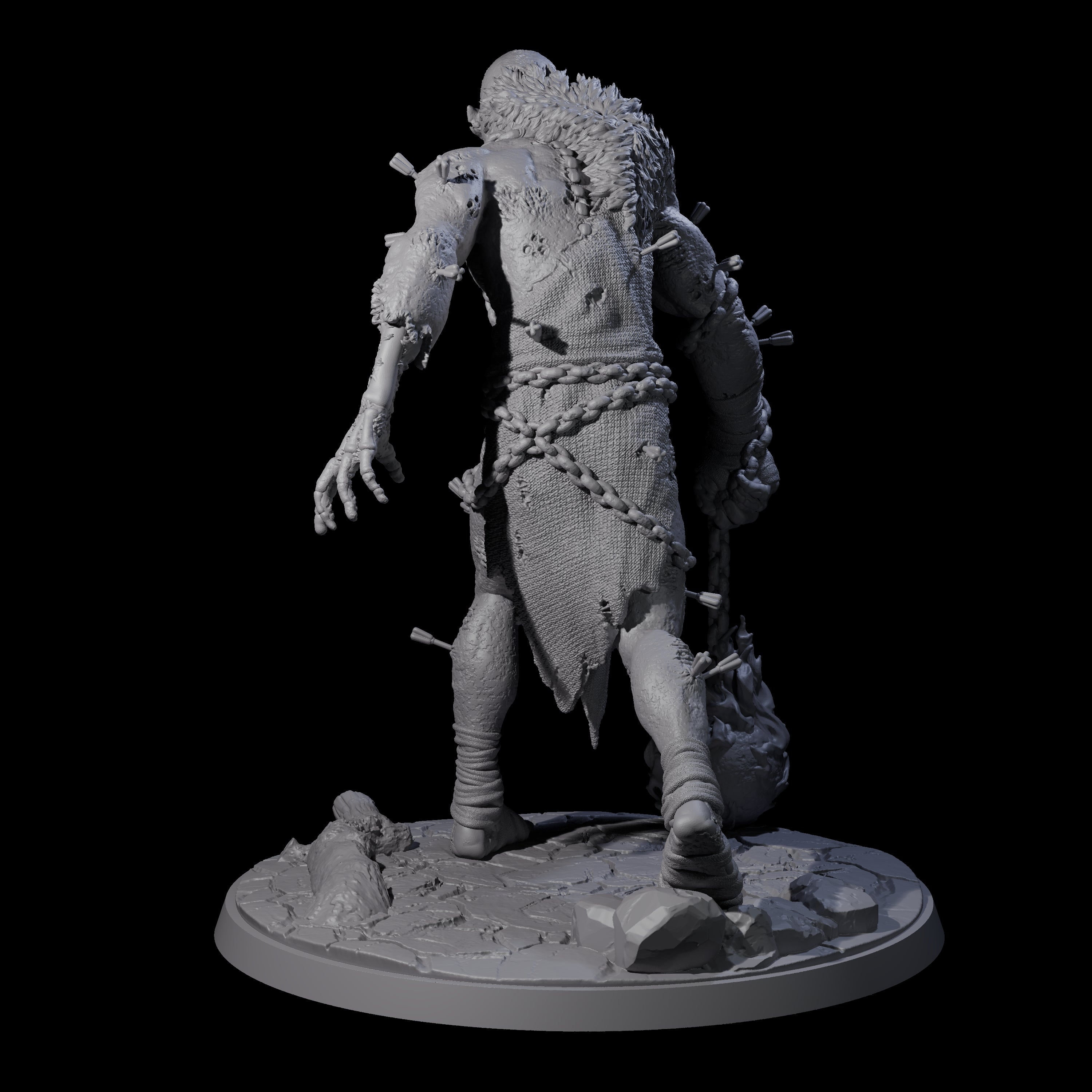 Flaming Mace Undead Giant Miniature for Dungeons and Dragons, Pathfinder or other TTRPGs