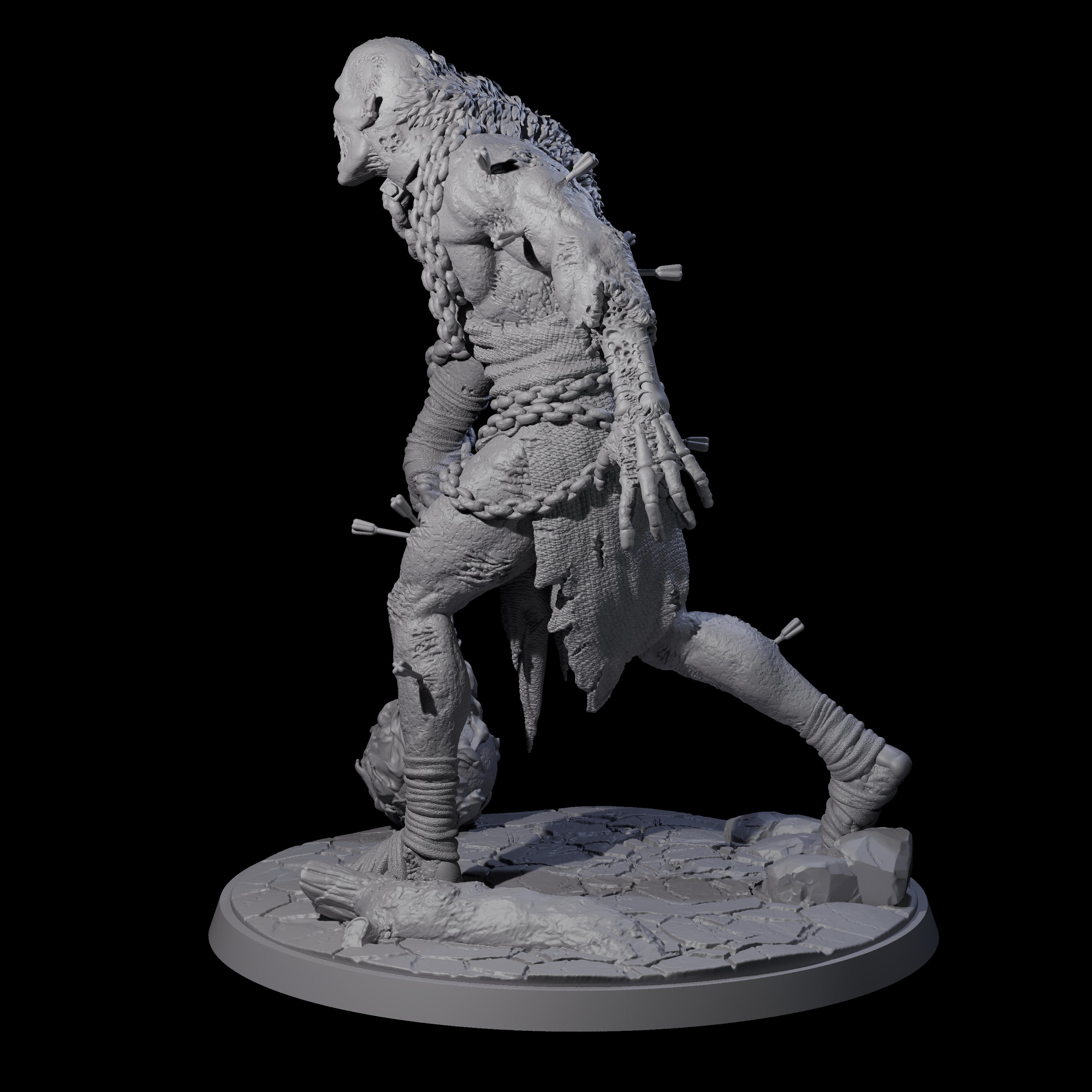 Flaming Mace Undead Giant Miniature for Dungeons and Dragons, Pathfinder or other TTRPGs