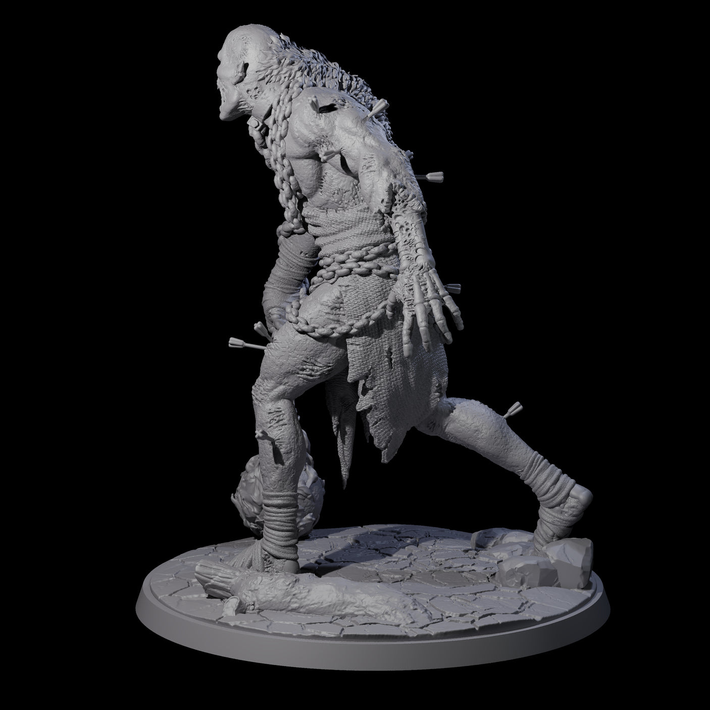 Flaming Mace Undead Giant Miniature for Dungeons and Dragons, Pathfinder or other TTRPGs
