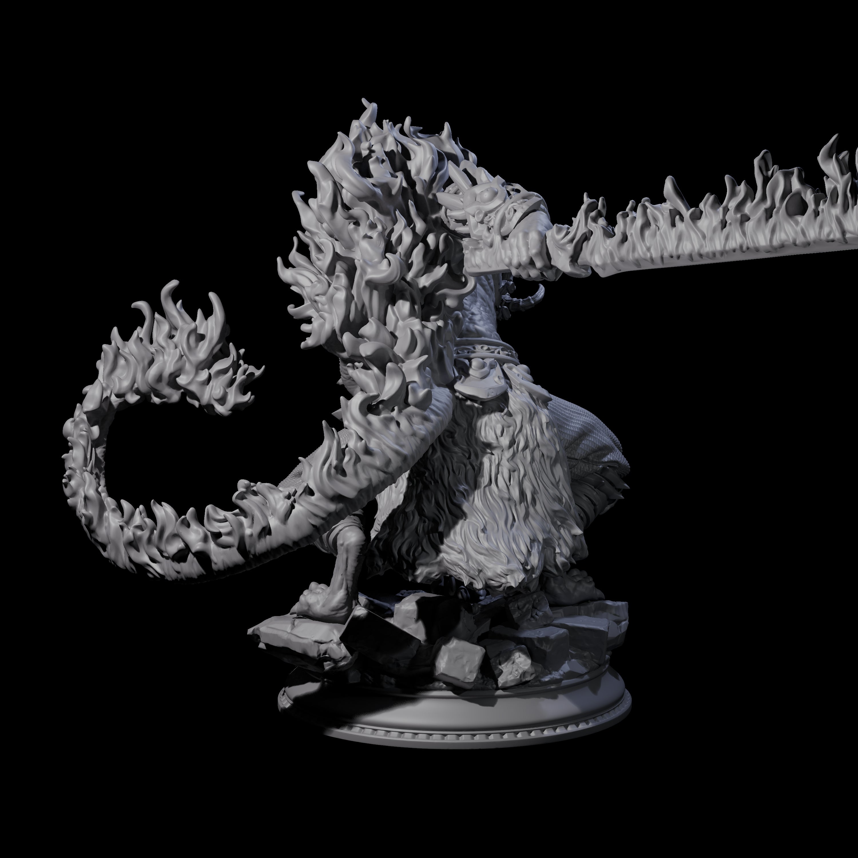 Flaming Rakshasa Miniature for Dungeons and Dragons, Pathfinder or other TTRPGs