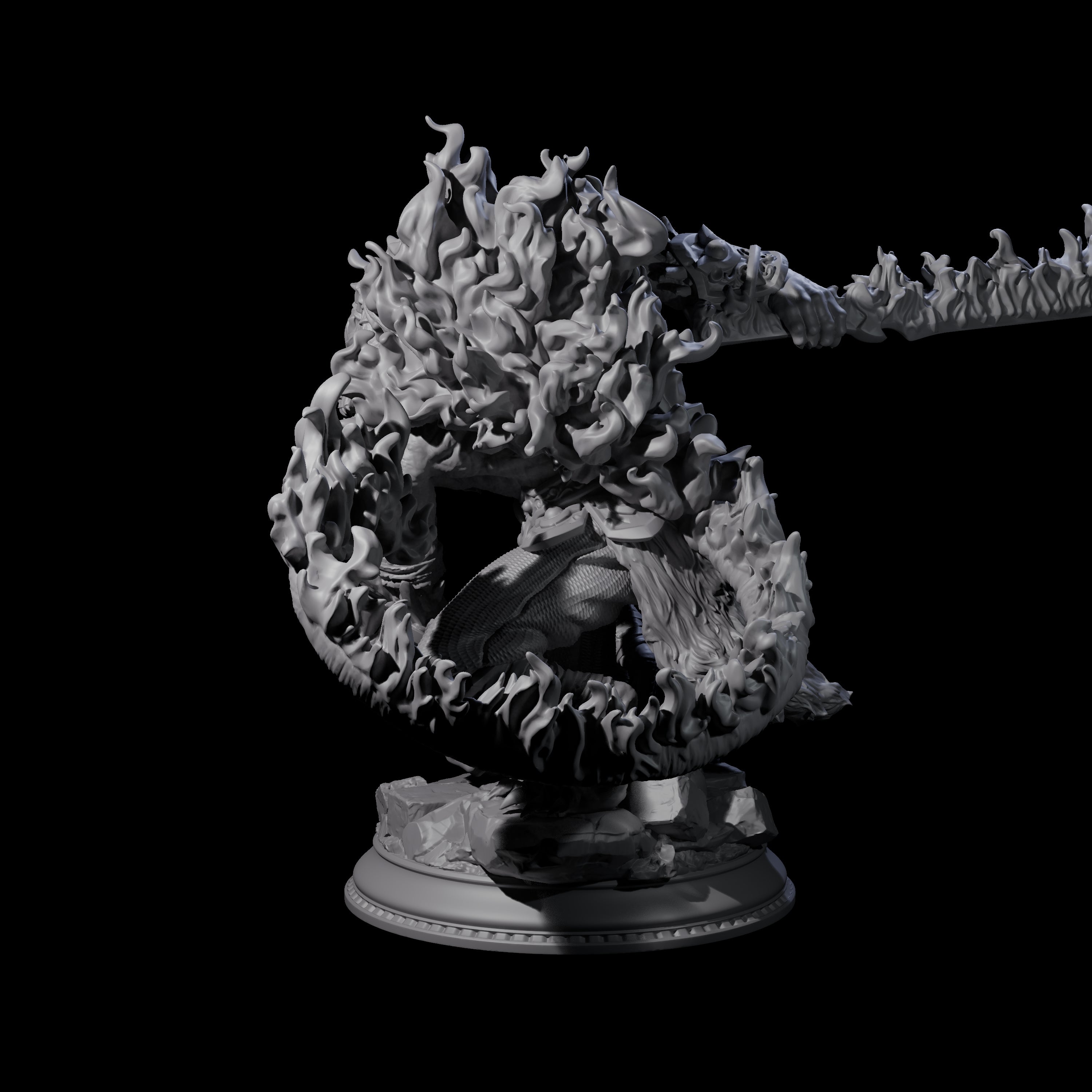 Flaming Rakshasa Miniature for Dungeons and Dragons, Pathfinder or other TTRPGs