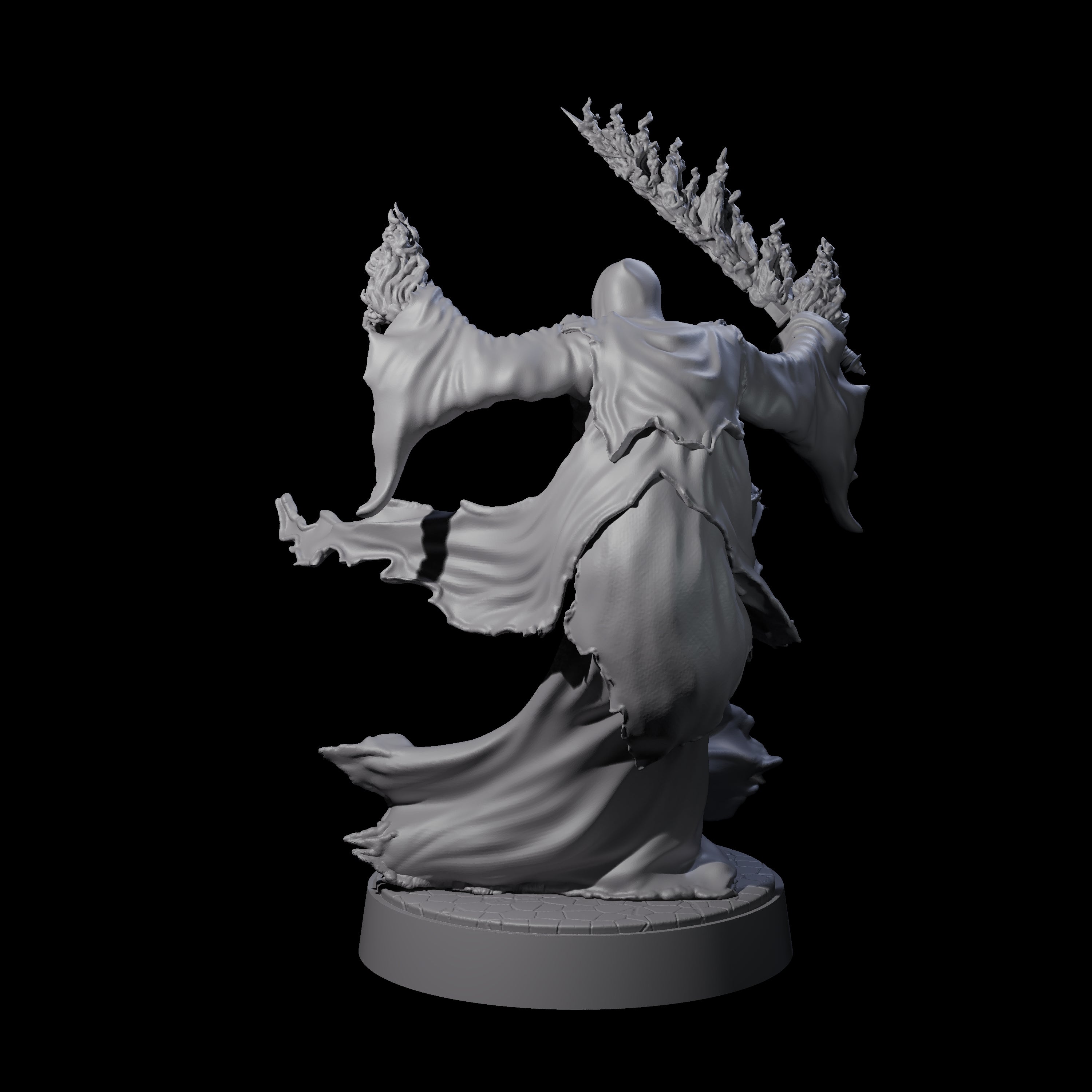 Flaming Wraith A Miniature for Dungeons and Dragons, Pathfinder or other TTRPGs