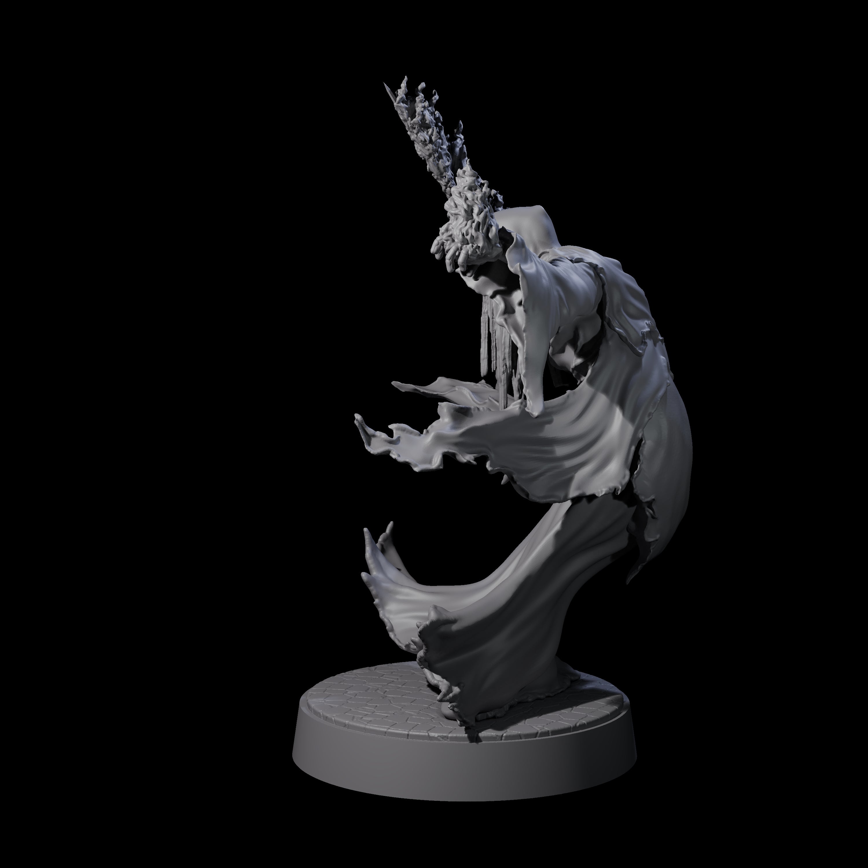 Flaming Wraith A Miniature for Dungeons and Dragons, Pathfinder or other TTRPGs