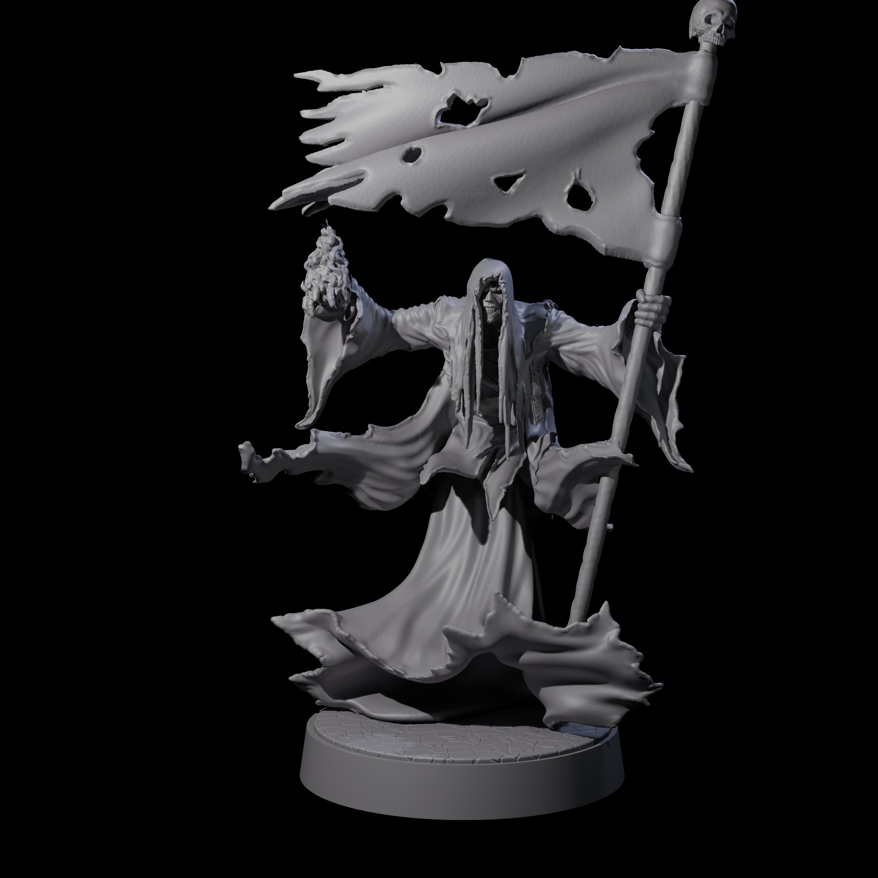 Flaming Wraith B Miniature for Dungeons and Dragons, Pathfinder or other TTRPGs