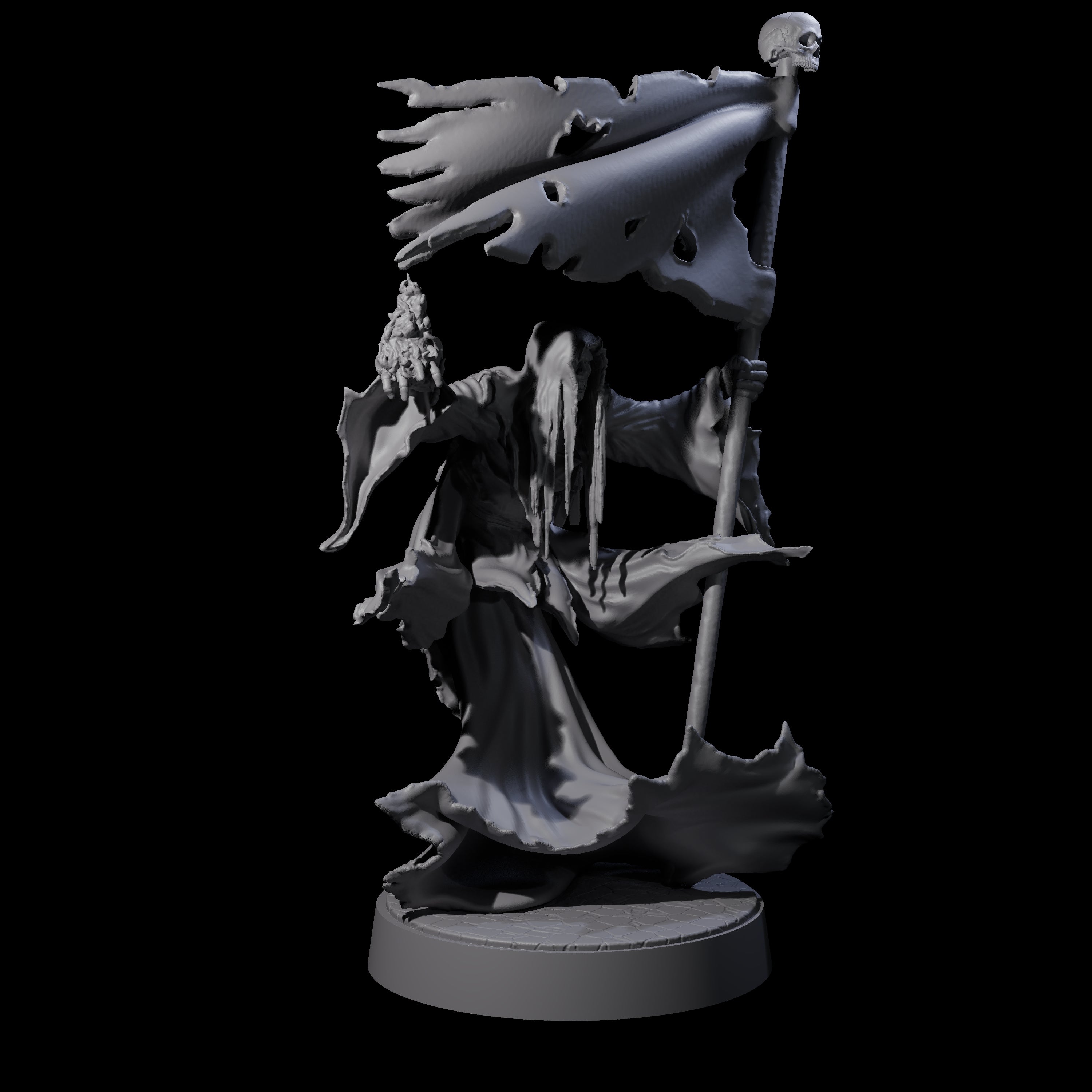Flaming Wraith B Miniature for Dungeons and Dragons, Pathfinder or other TTRPGs
