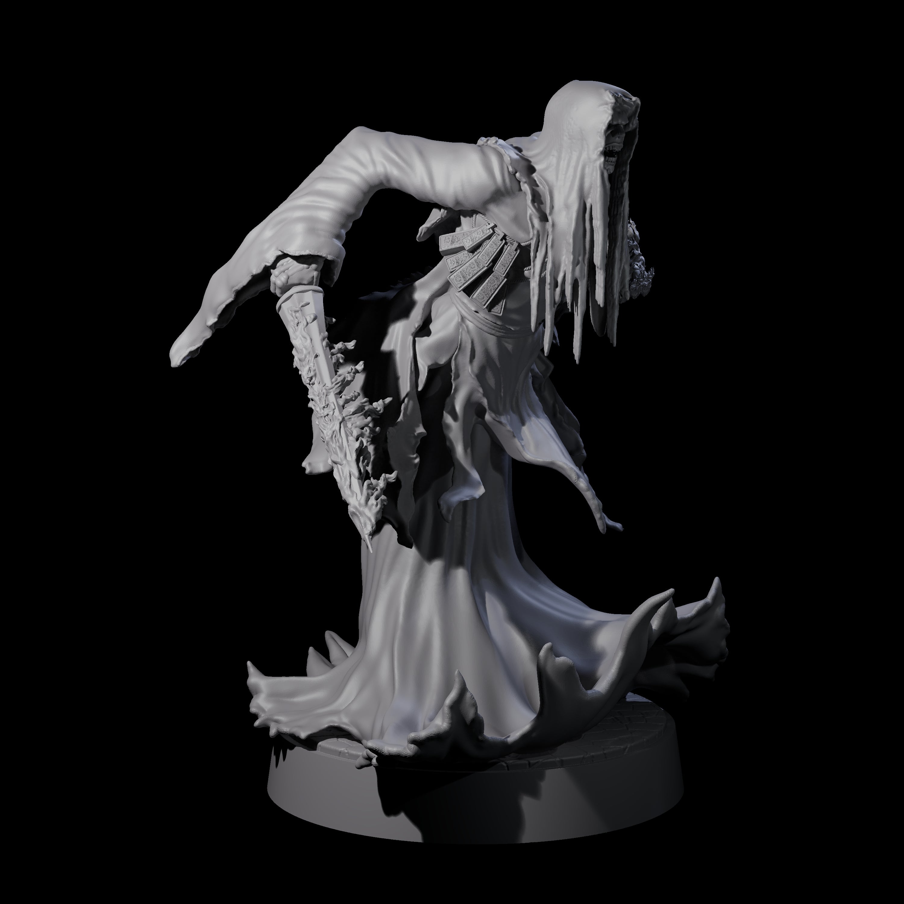 Flaming Wraith C Miniature for Dungeons and Dragons, Pathfinder or other TTRPGs