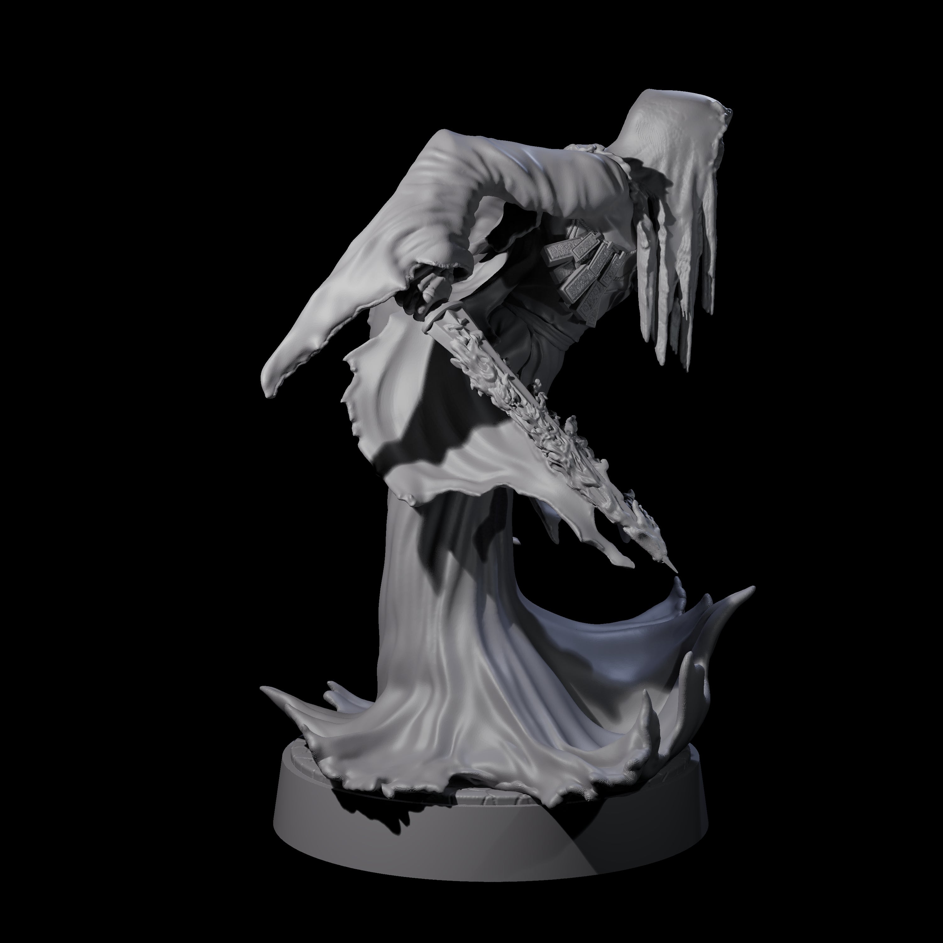 Flaming Wraith C Miniature for Dungeons and Dragons, Pathfinder or other TTRPGs