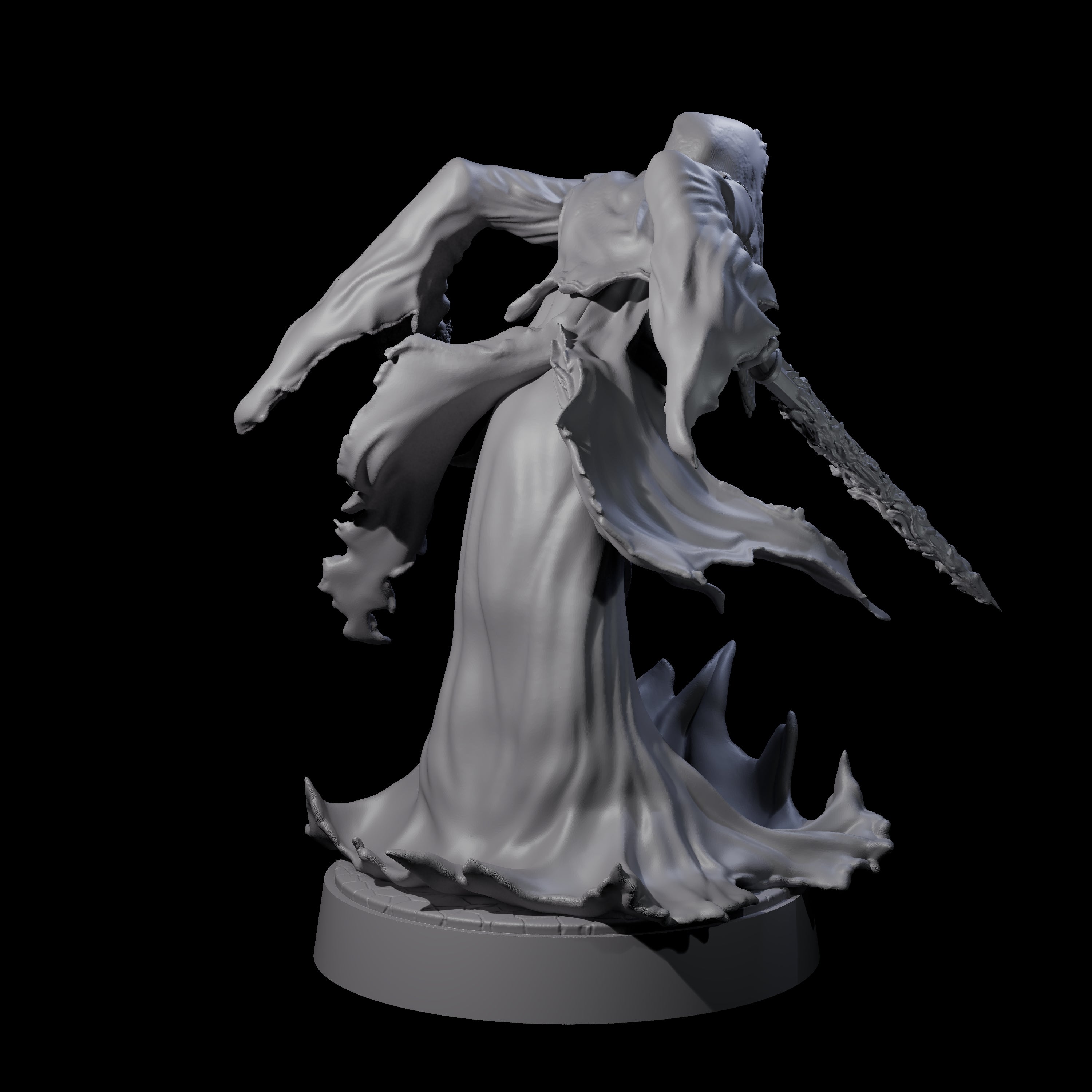 Flaming Wraith C Miniature for Dungeons and Dragons, Pathfinder or other TTRPGs