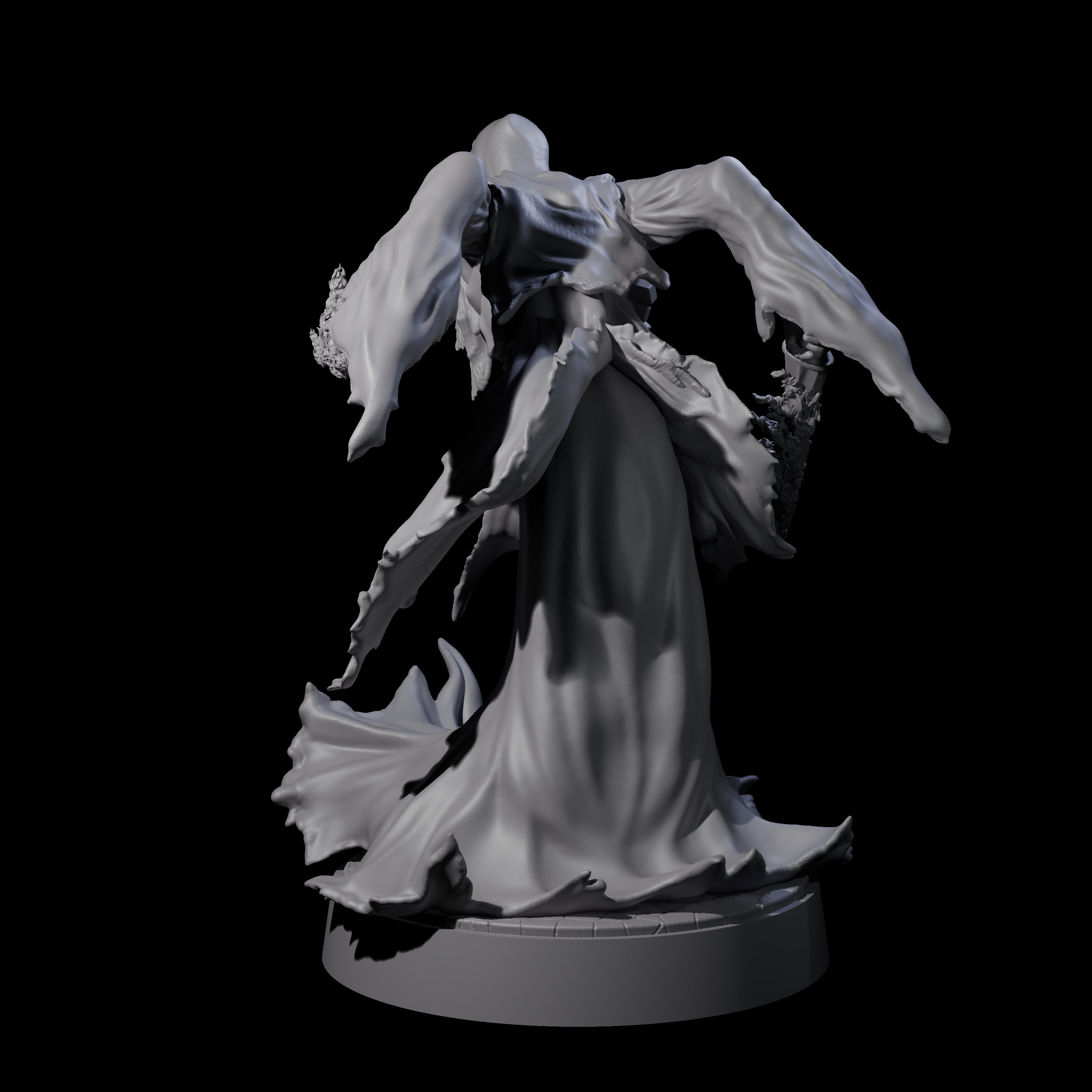 Flaming Wraith C Miniature for Dungeons and Dragons, Pathfinder or other TTRPGs