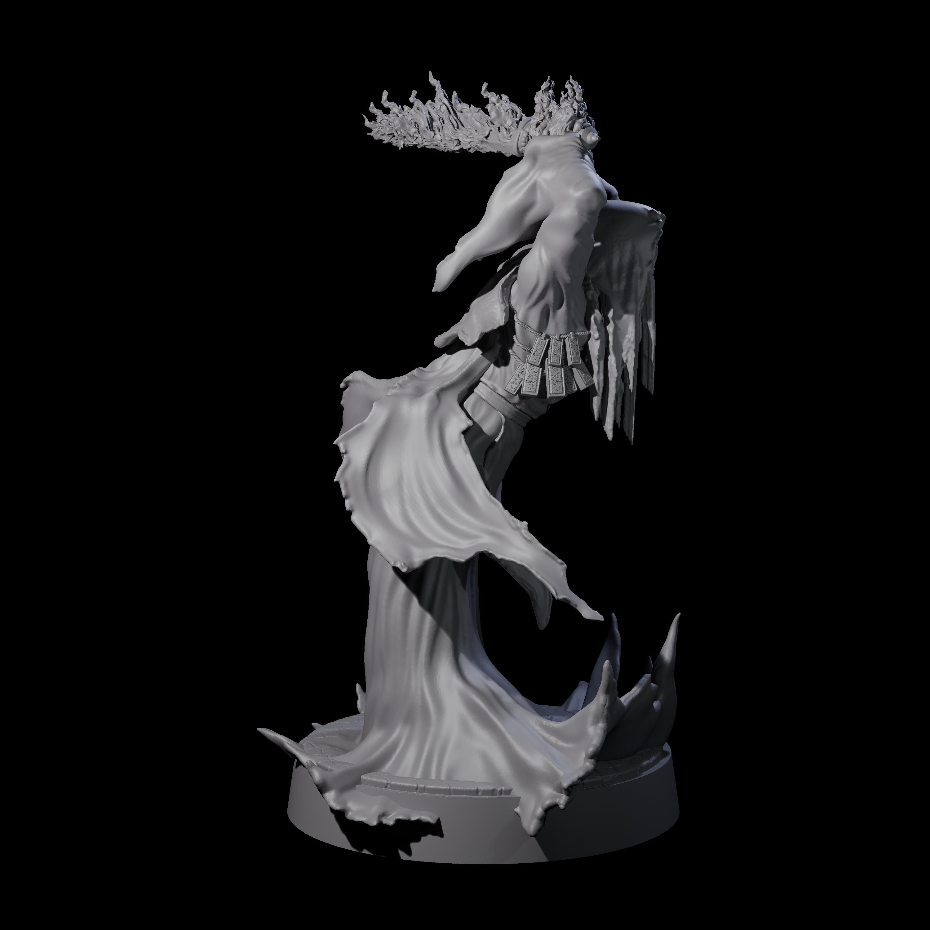 Flaming Wraith D Miniature for Dungeons and Dragons, Pathfinder or other TTRPGs