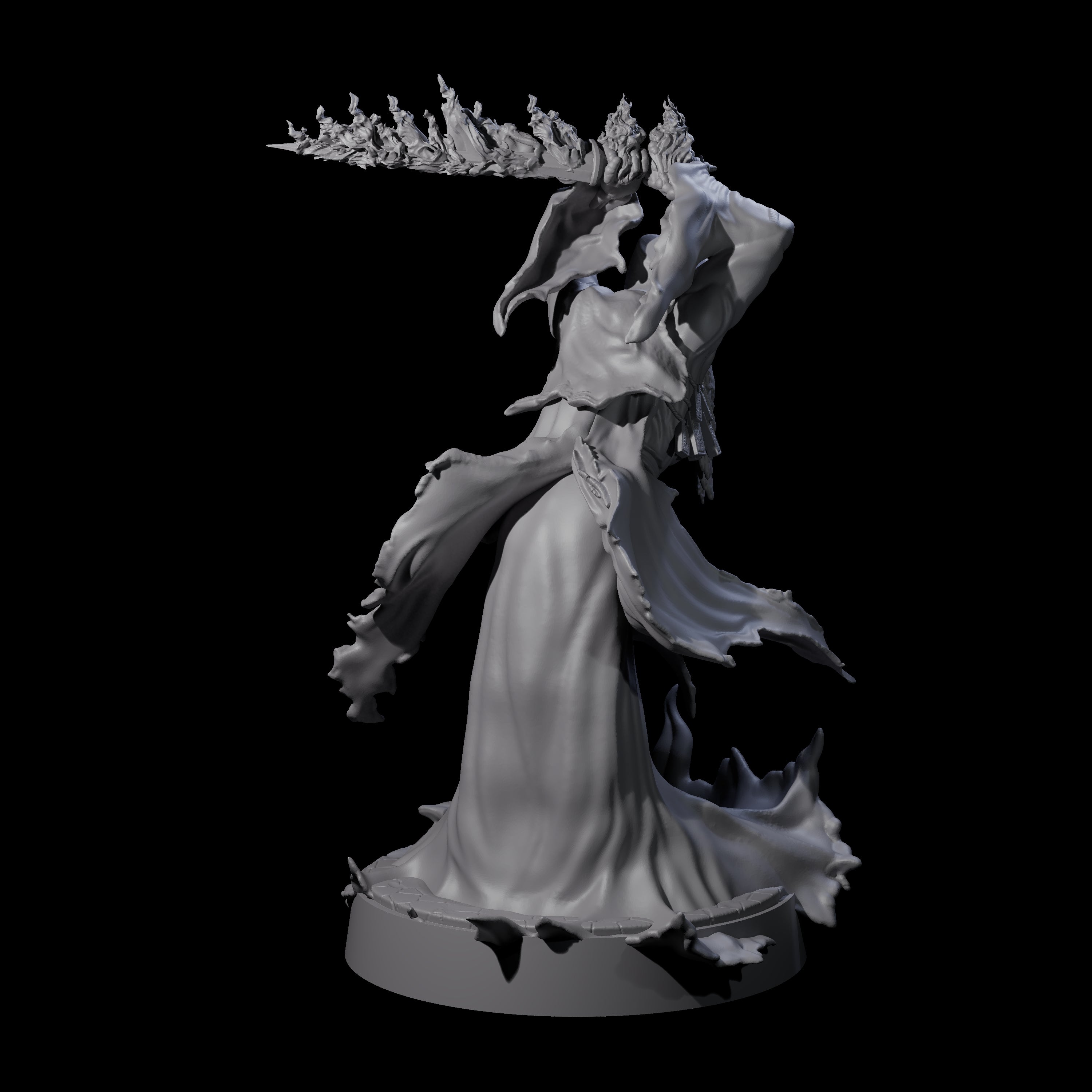 Flaming Wraith D Miniature for Dungeons and Dragons, Pathfinder or other TTRPGs