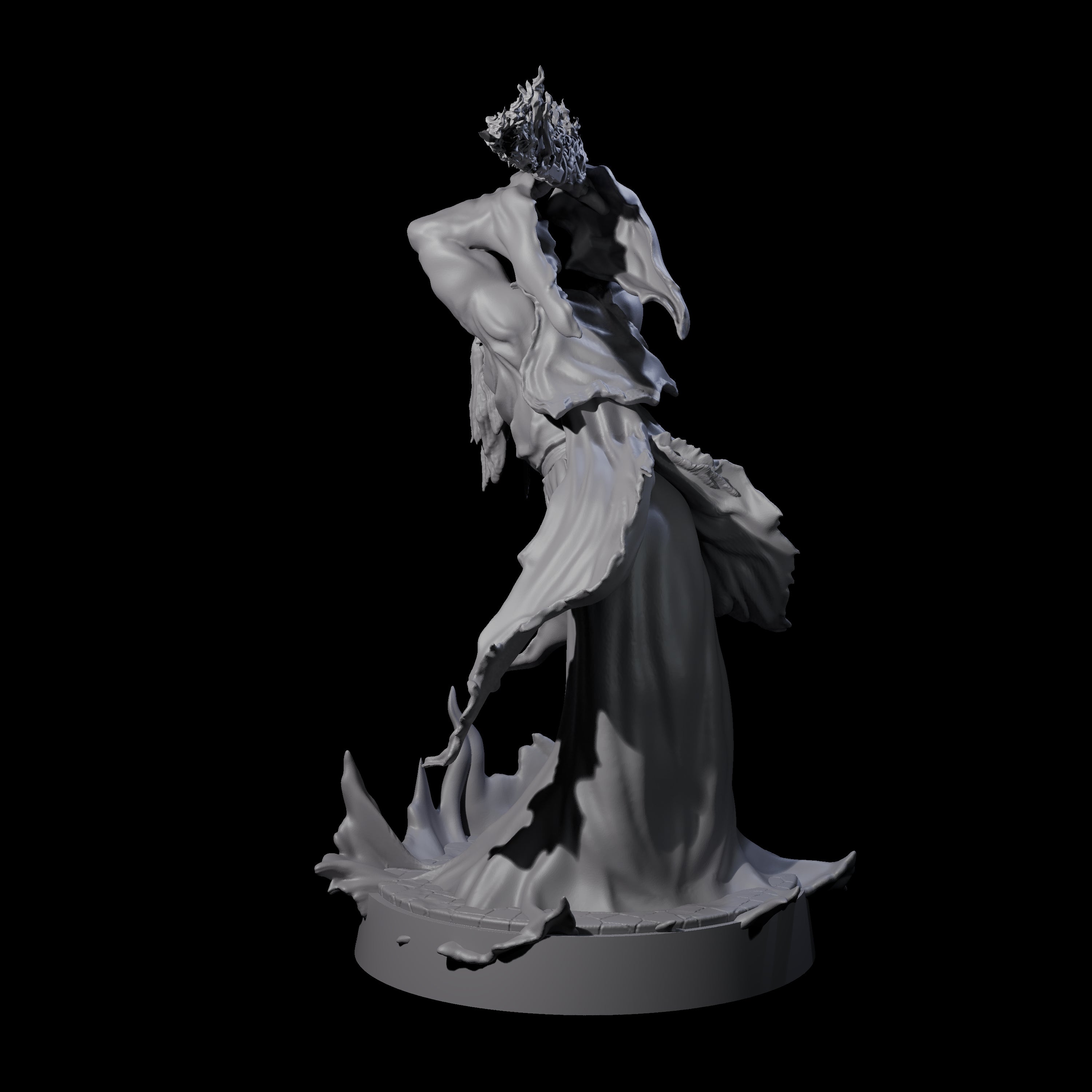 Flaming Wraith D Miniature for Dungeons and Dragons, Pathfinder or other TTRPGs