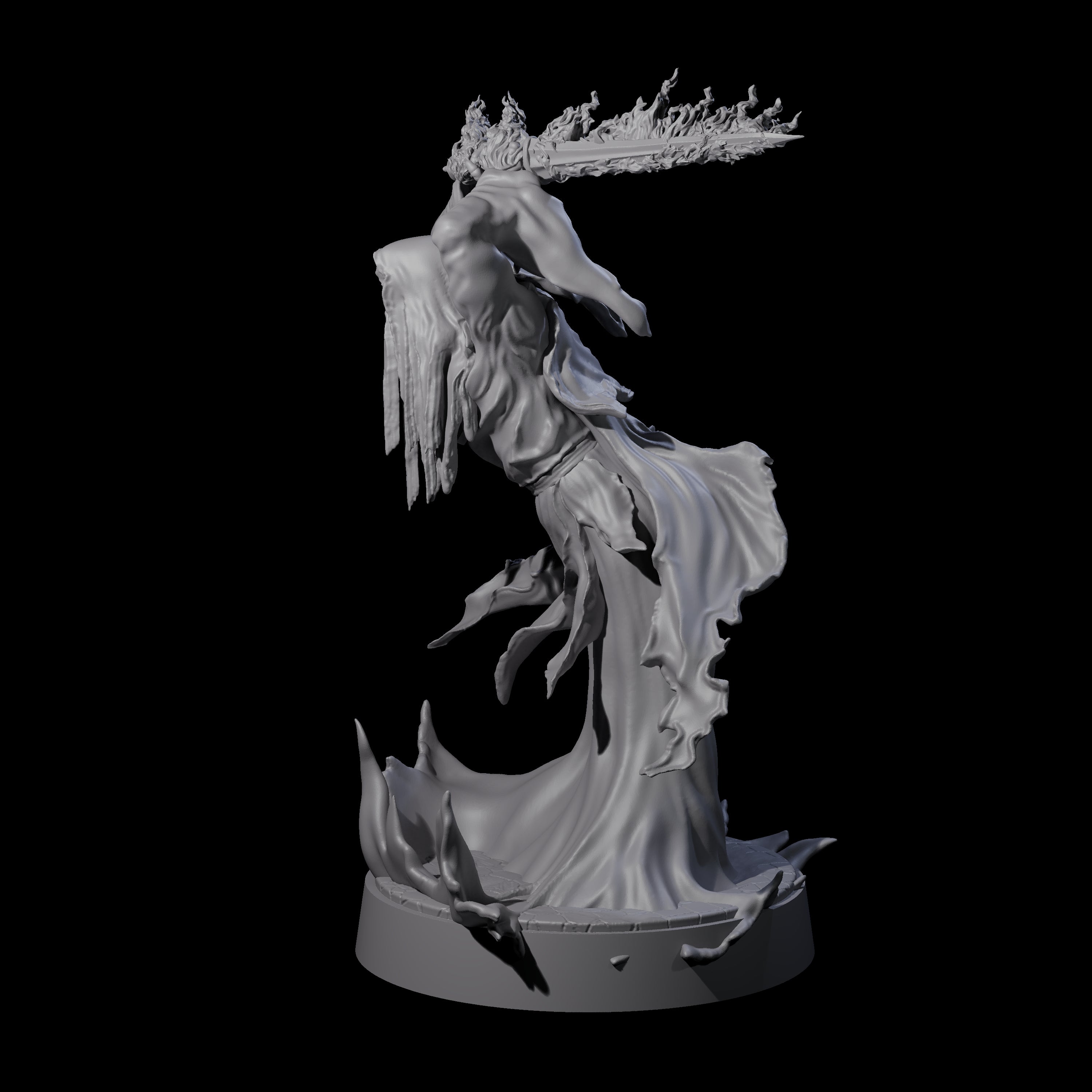 Flaming Wraith D Miniature for Dungeons and Dragons, Pathfinder or other TTRPGs