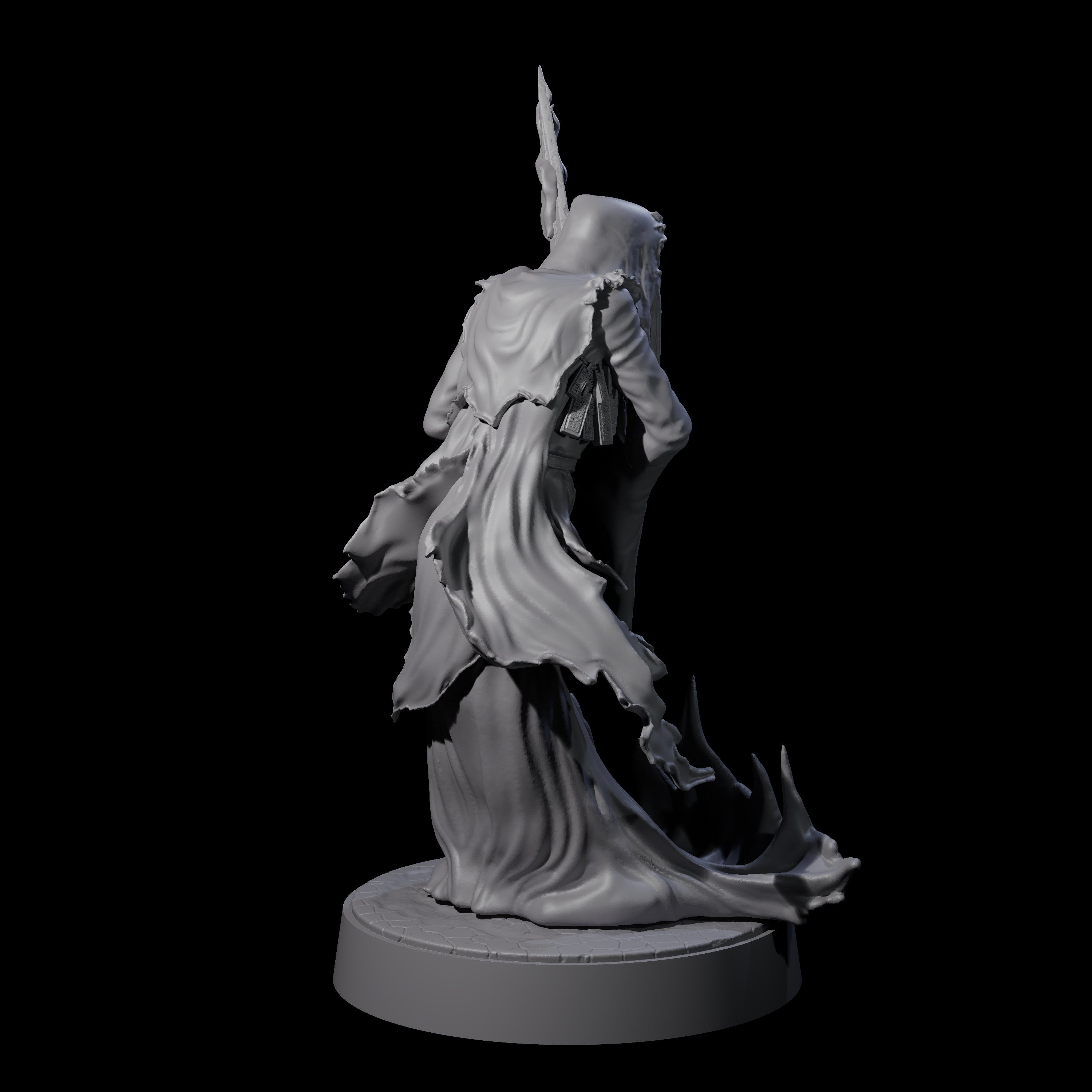 Flaming Wraith E Miniature for Dungeons and Dragons, Pathfinder or other TTRPGs