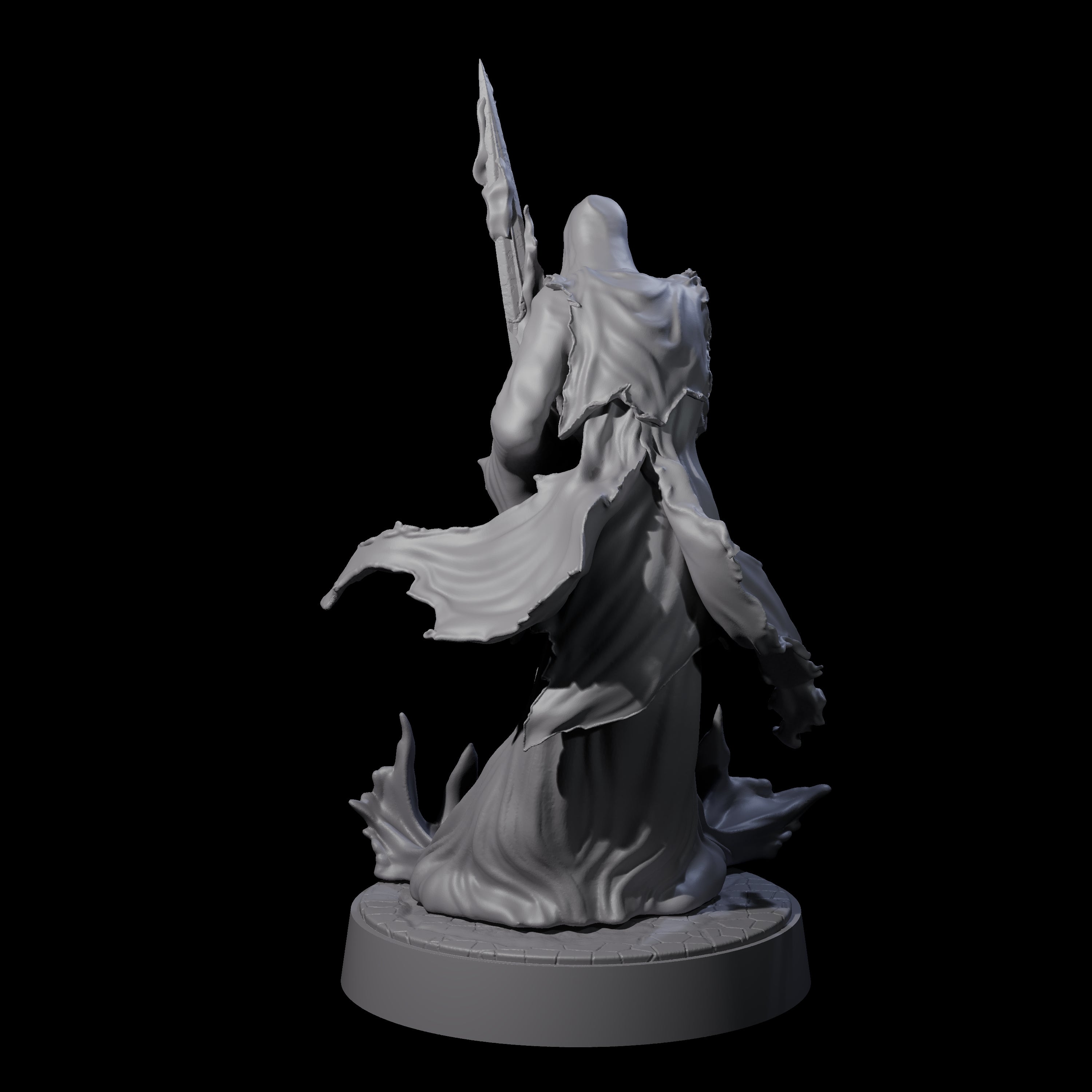 Flaming Wraith E Miniature for Dungeons and Dragons, Pathfinder or other TTRPGs