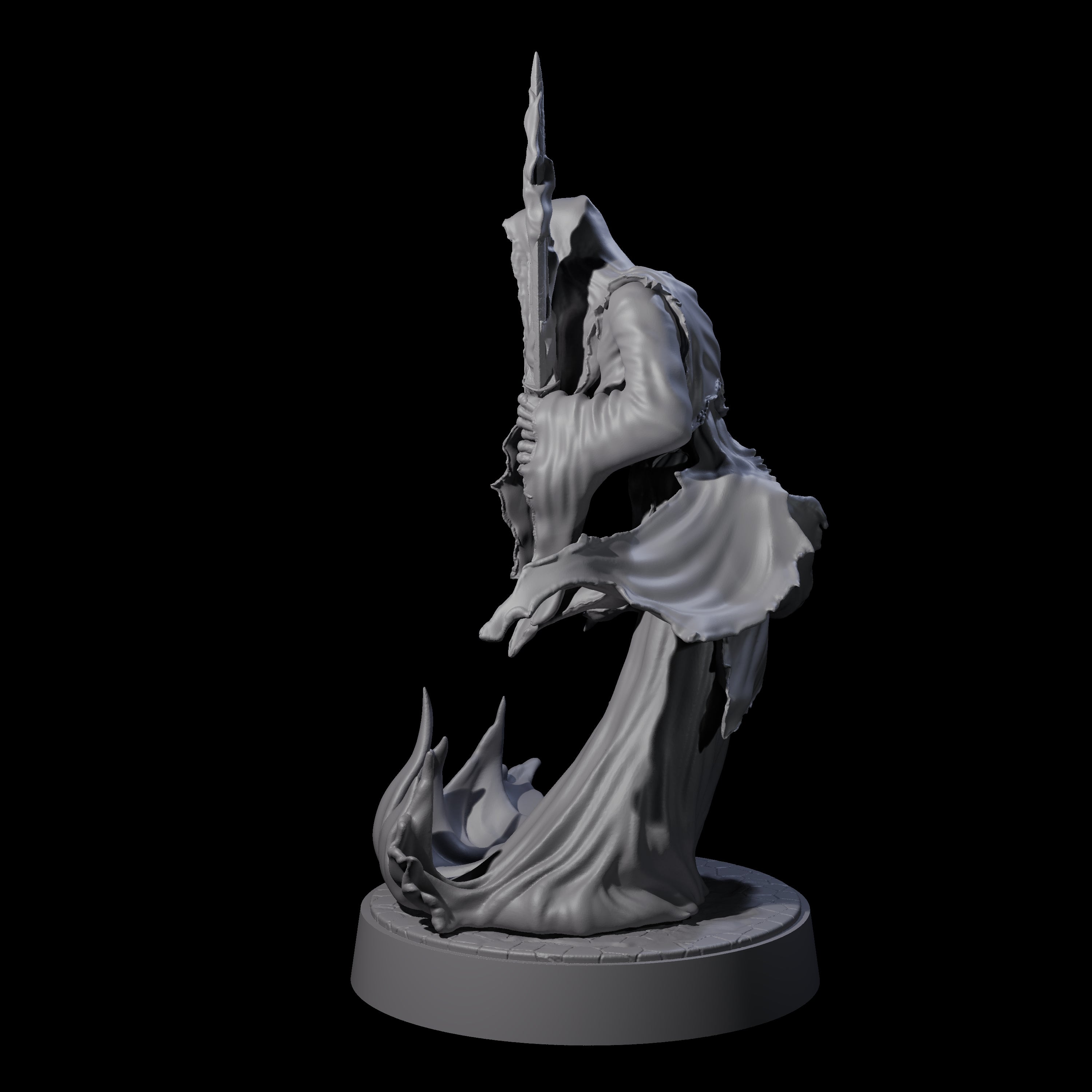Flaming Wraith E Miniature for Dungeons and Dragons, Pathfinder or other TTRPGs