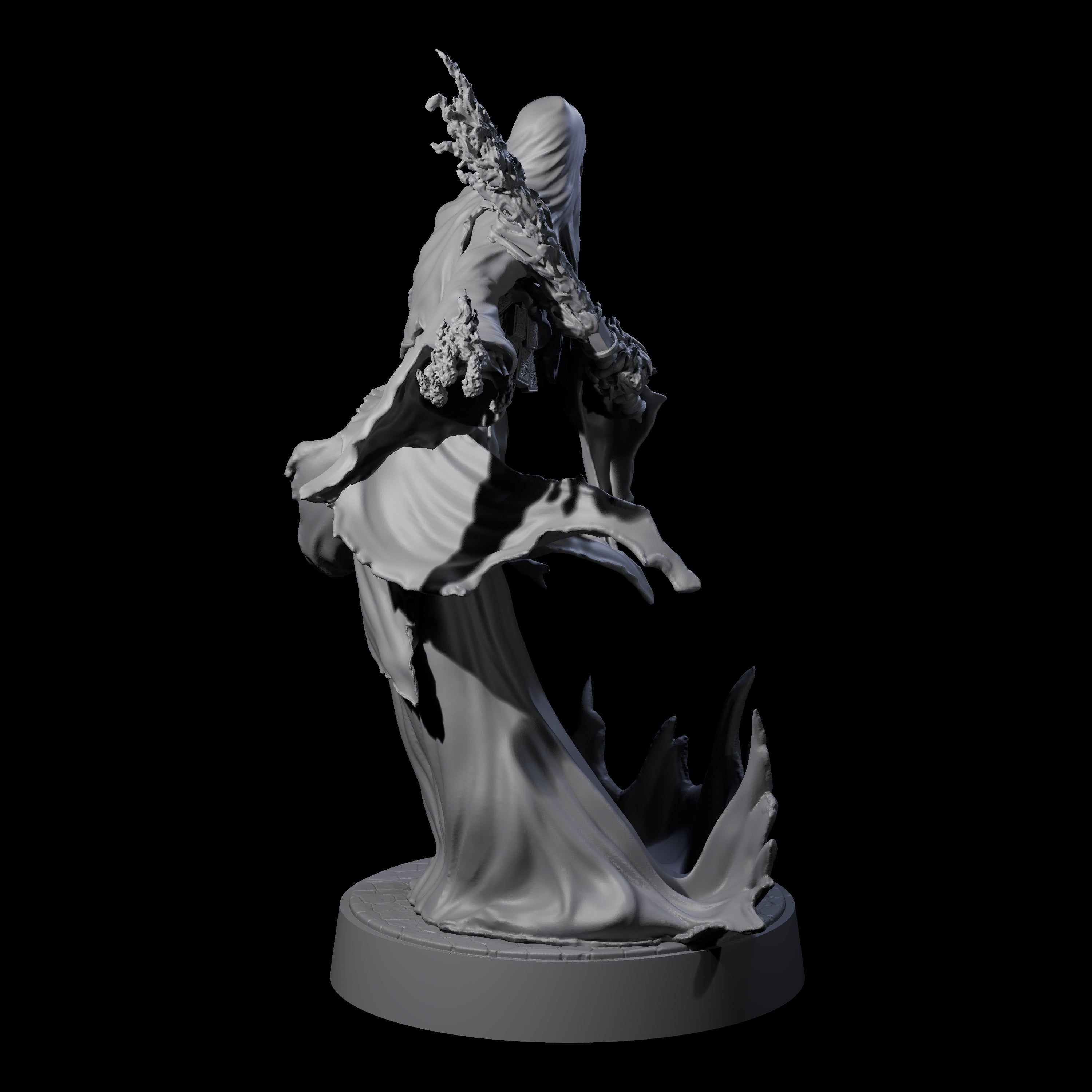 Flaming Wraith F Miniature for Dungeons and Dragons, Pathfinder or other TTRPGs