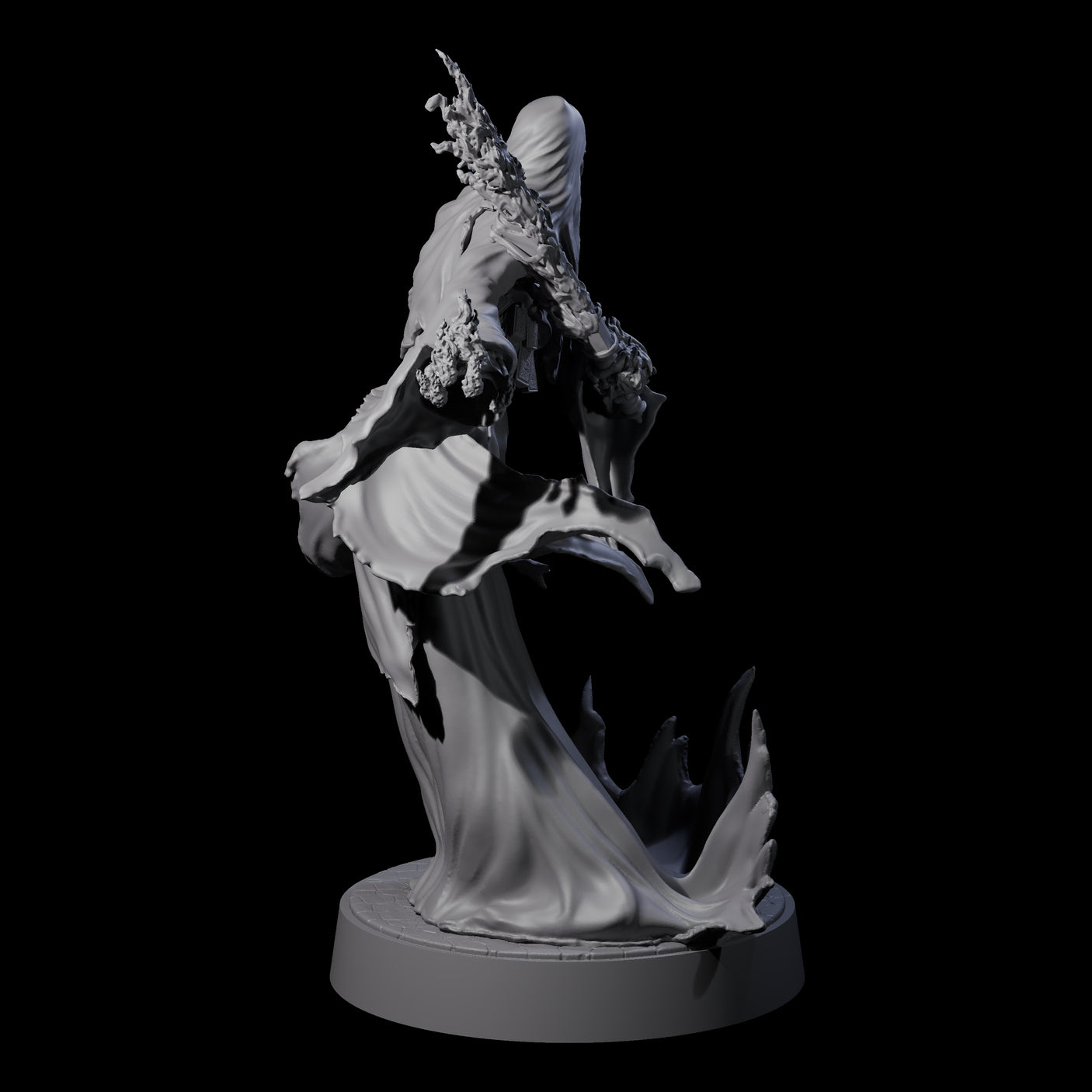 Flaming Wraith F Miniature for Dungeons and Dragons, Pathfinder or other TTRPGs