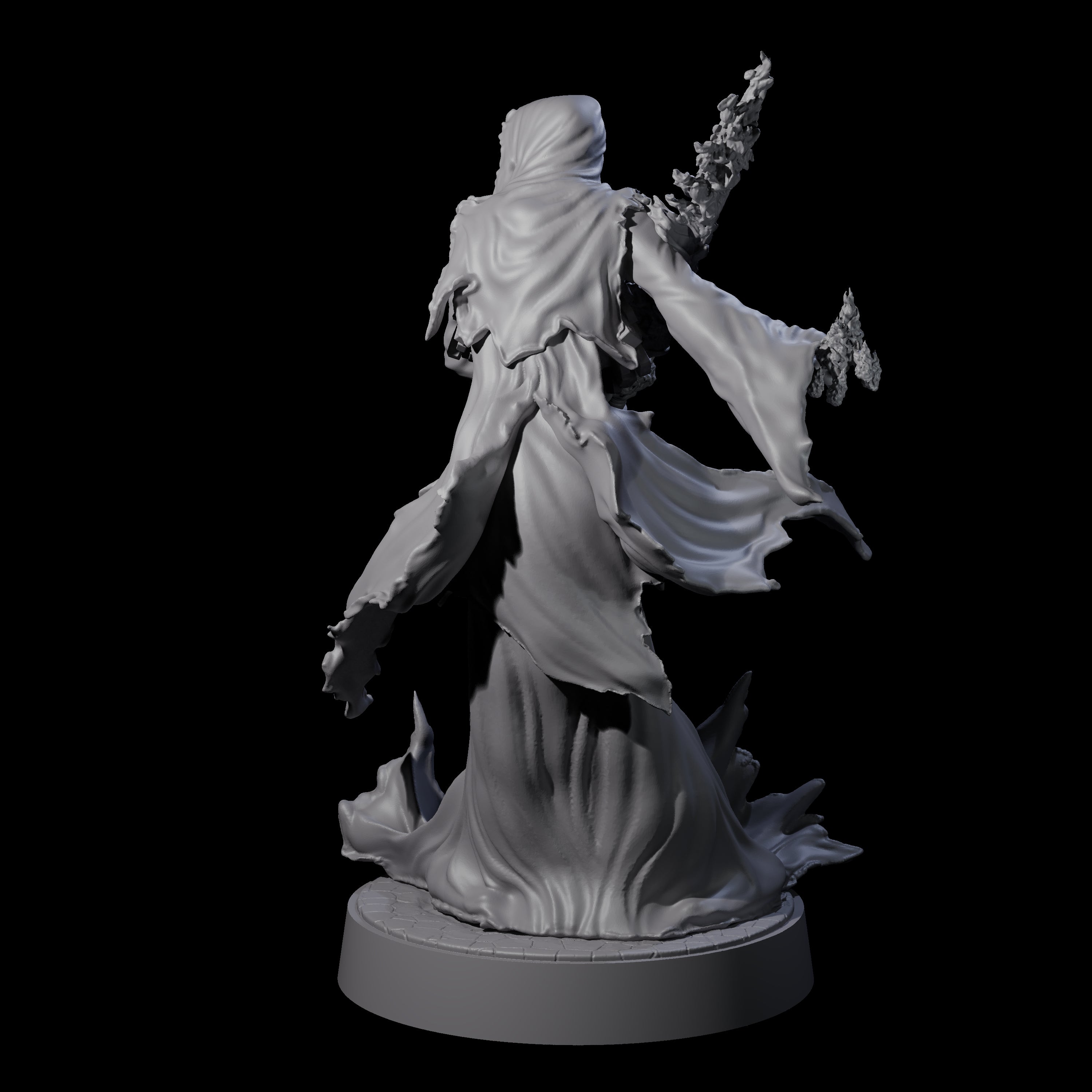 Flaming Wraith F Miniature for Dungeons and Dragons, Pathfinder or other TTRPGs