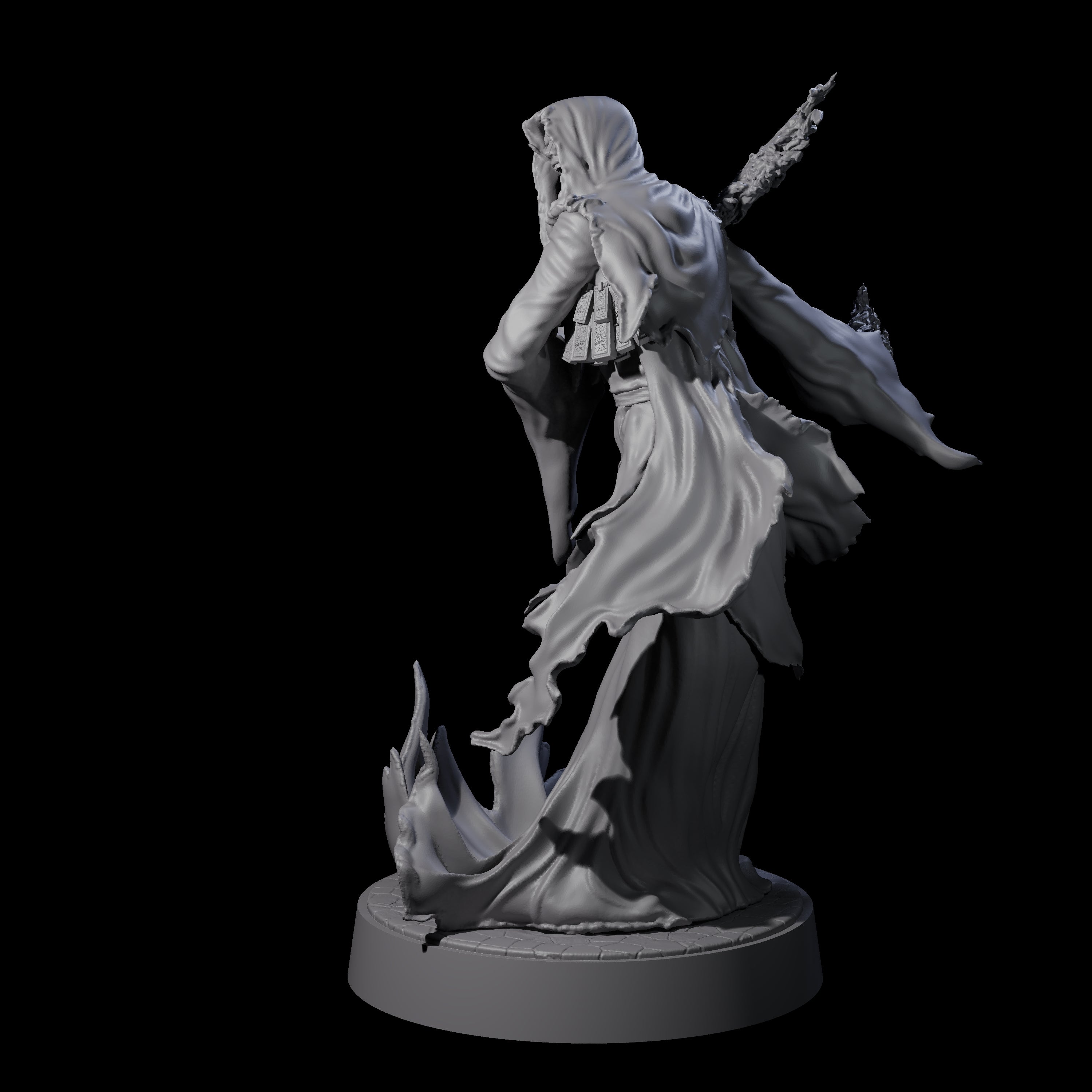 Flaming Wraith F Miniature for Dungeons and Dragons, Pathfinder or other TTRPGs