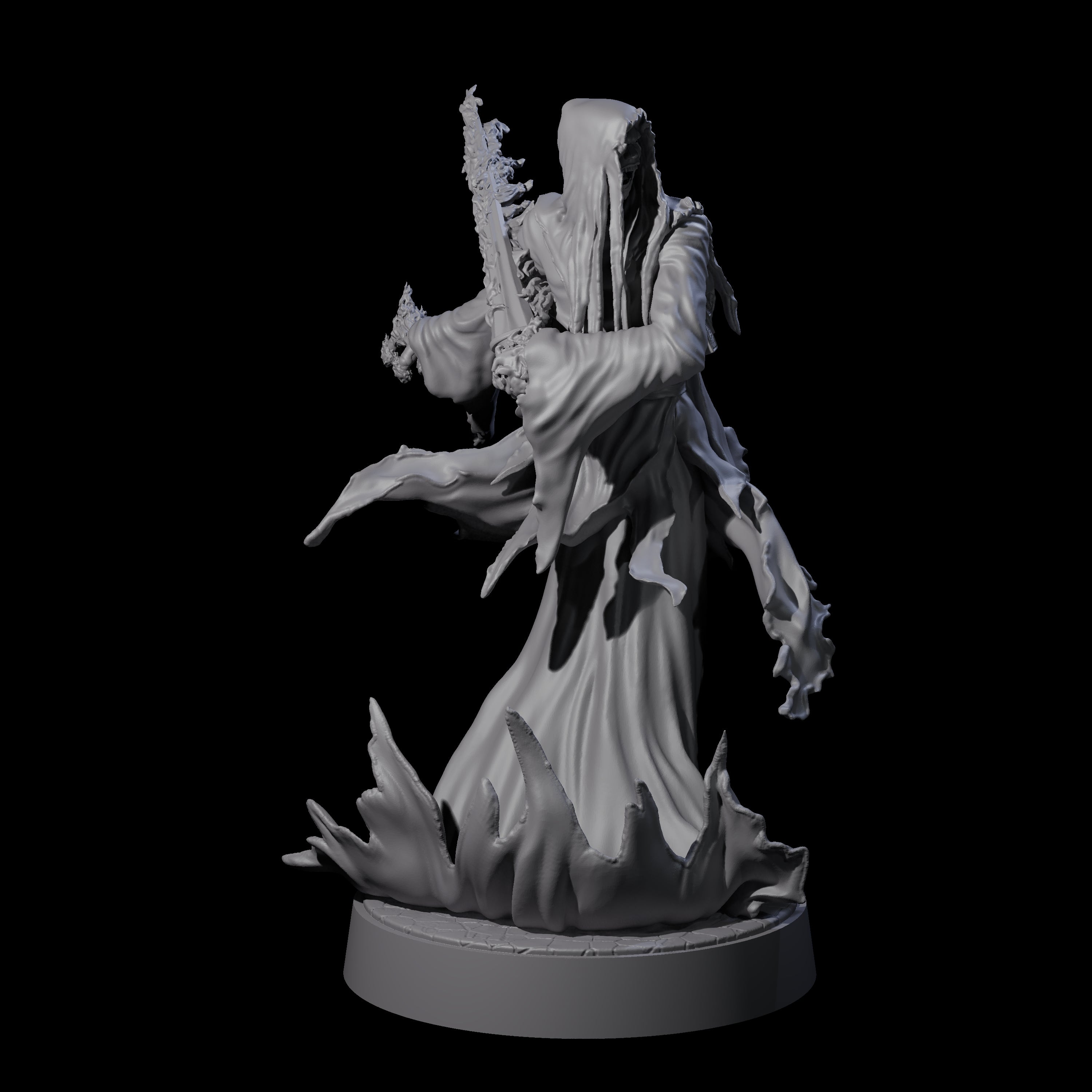 Flaming Wraith F Miniature for Dungeons and Dragons, Pathfinder or other TTRPGs