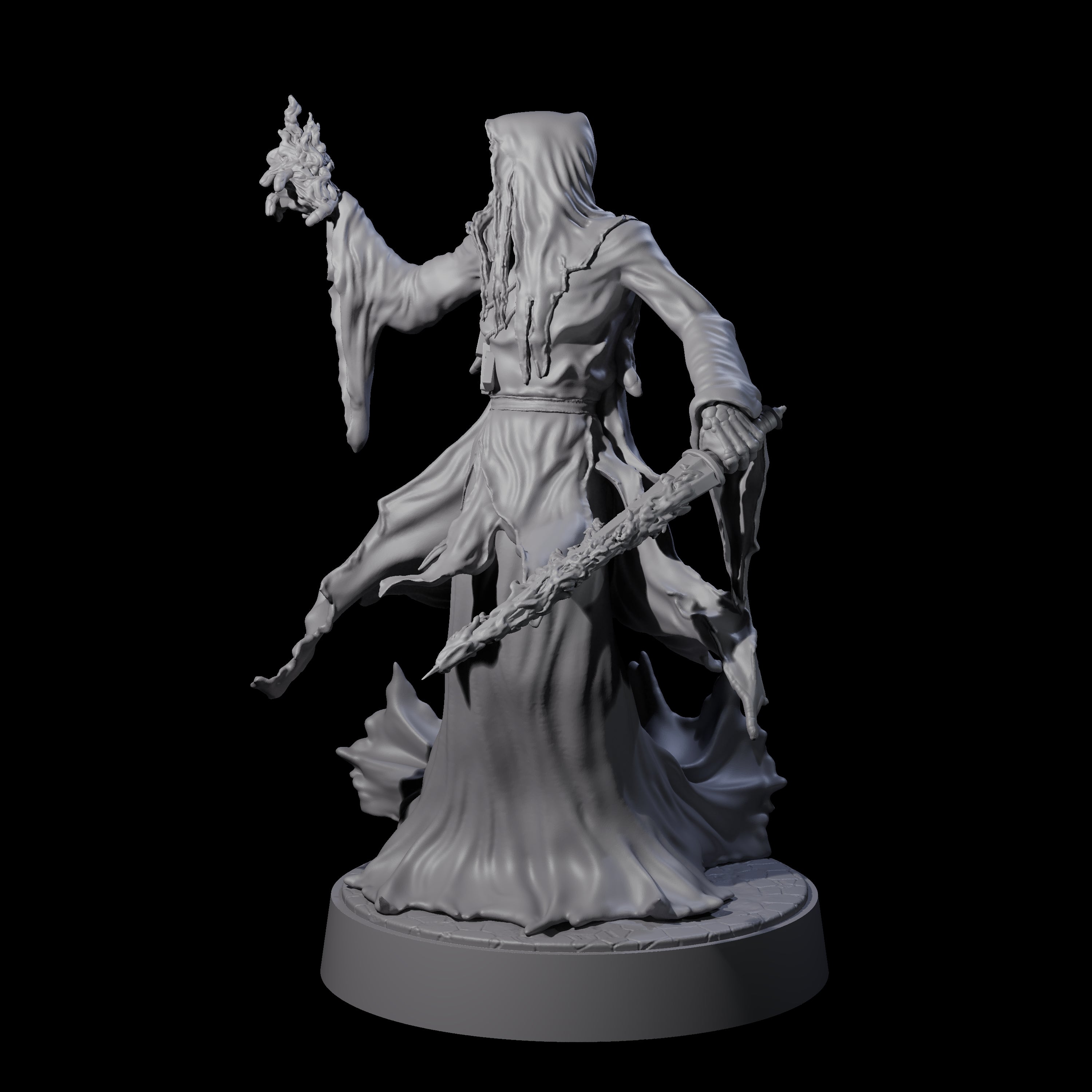 Flaming Wraith H Miniature for Dungeons and Dragons, Pathfinder or other TTRPGs
