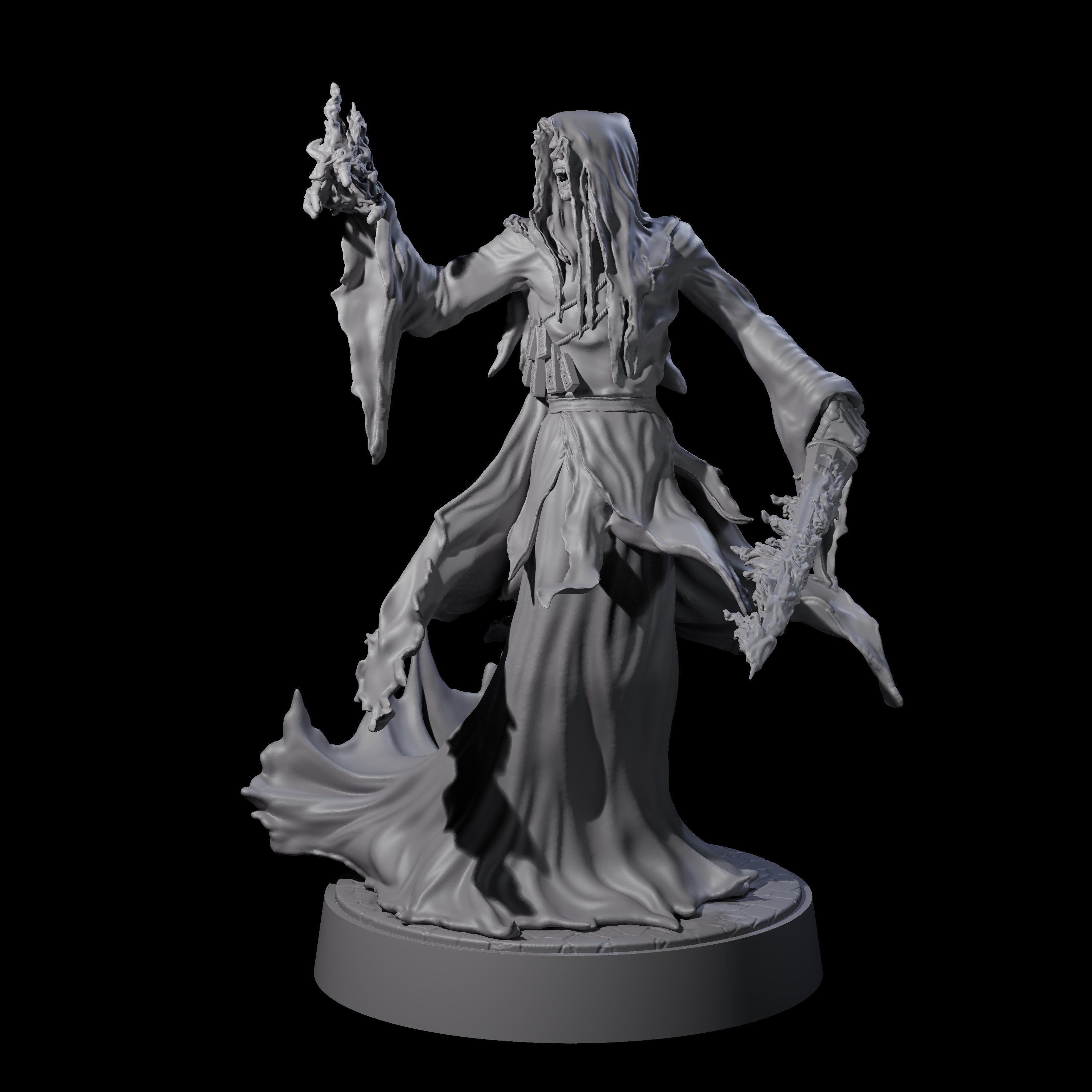 Flaming Wraith H Miniature for Dungeons and Dragons, Pathfinder or other TTRPGs