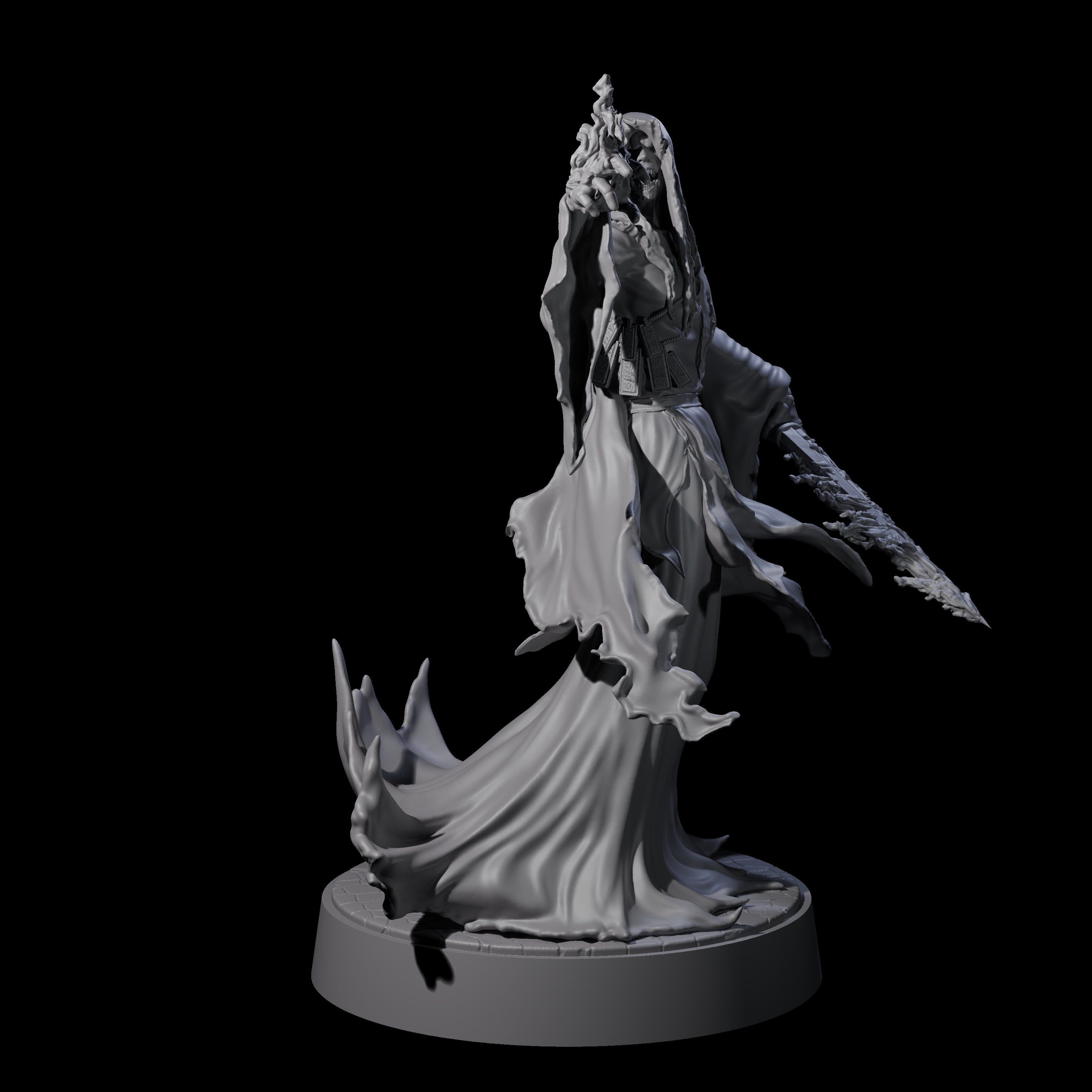 Flaming Wraith H Miniature for Dungeons and Dragons, Pathfinder or other TTRPGs