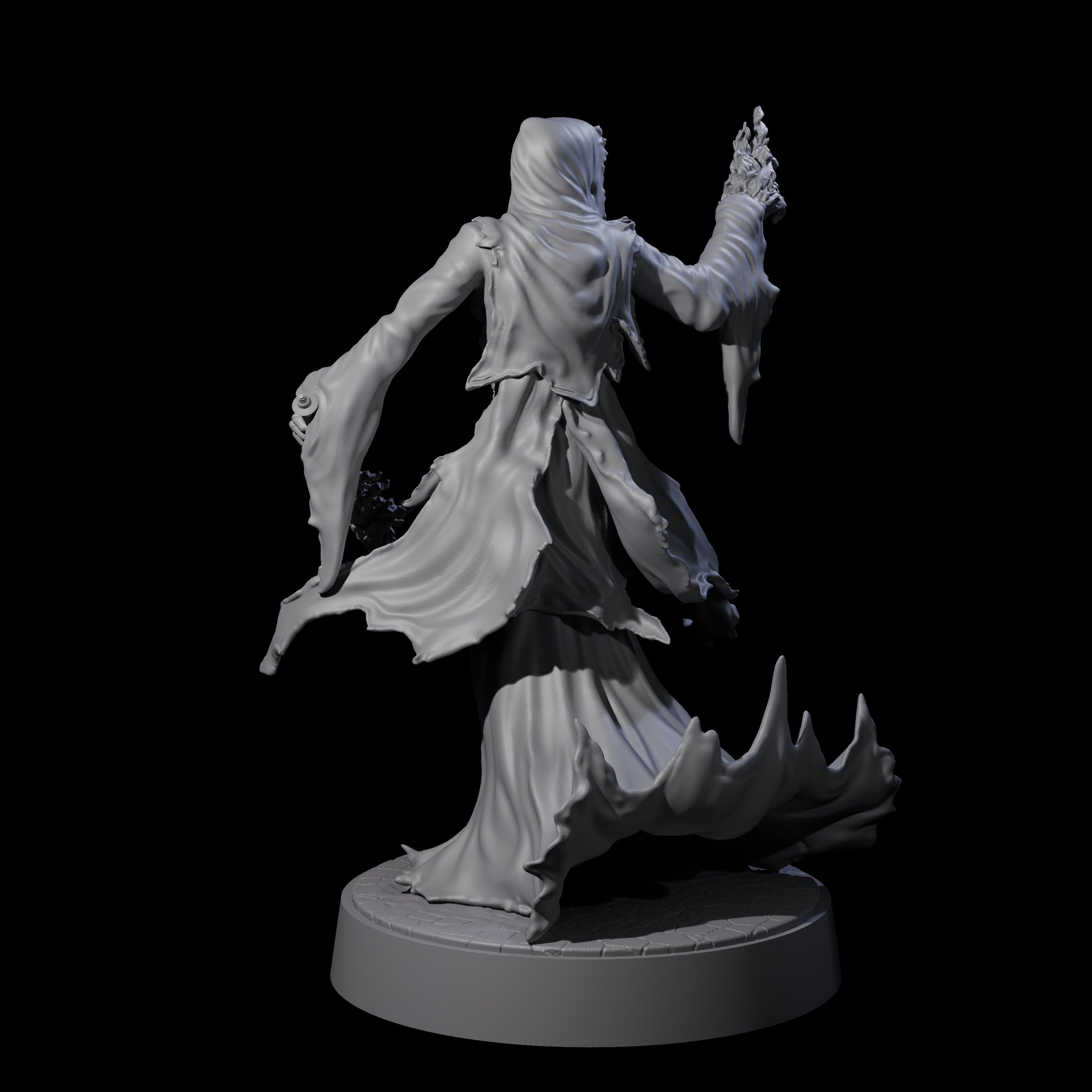 Flaming Wraith H Miniature for Dungeons and Dragons, Pathfinder or other TTRPGs