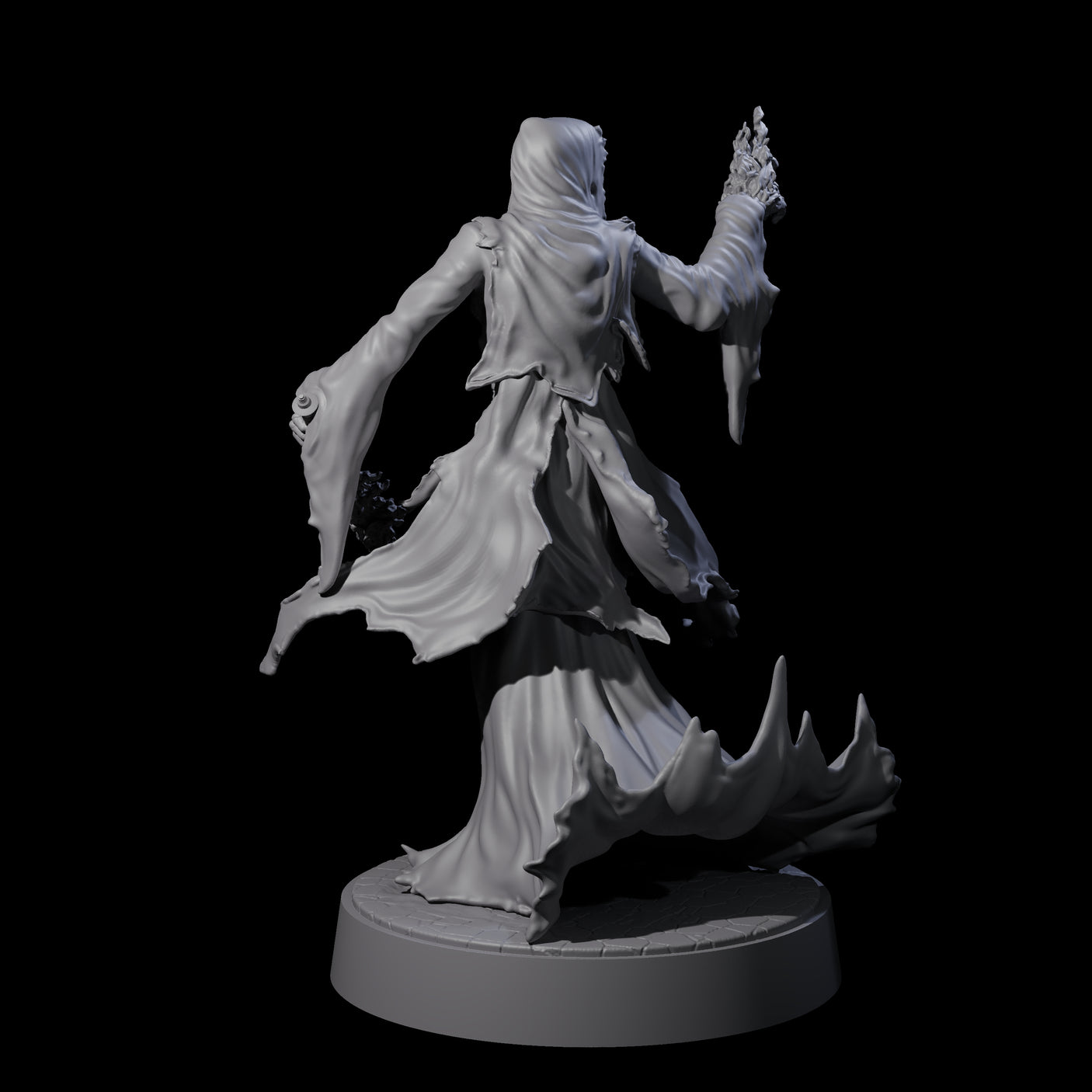 Flaming Wraith H Miniature for Dungeons and Dragons, Pathfinder or other TTRPGs