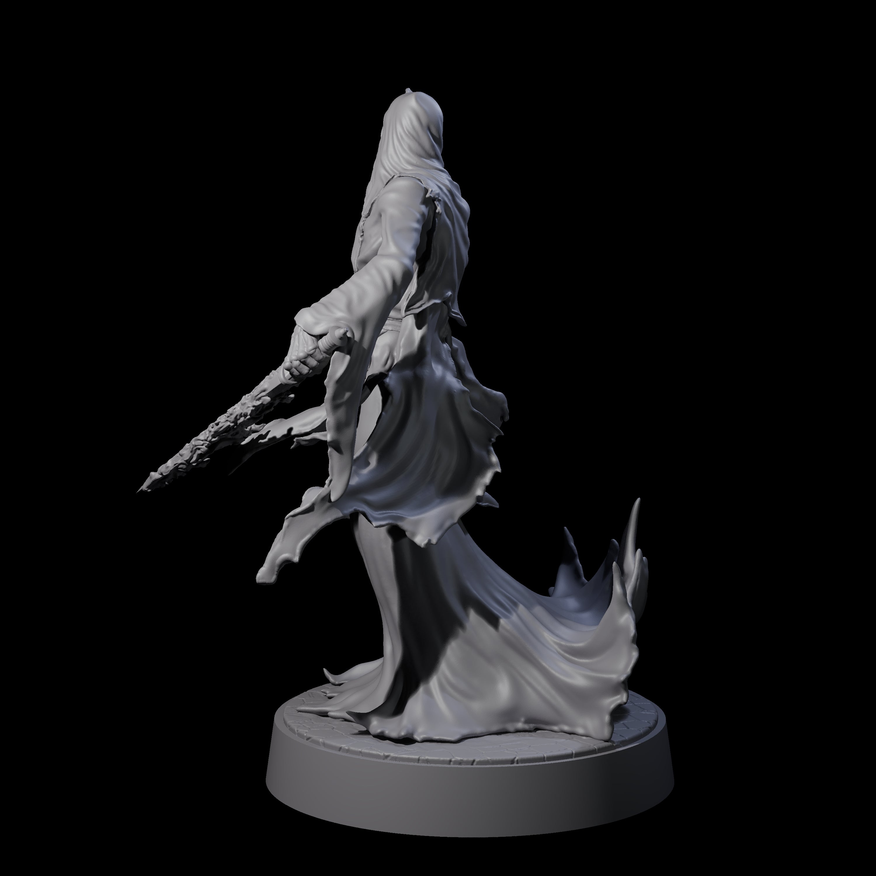 Flaming Wraith H Miniature for Dungeons and Dragons, Pathfinder or other TTRPGs