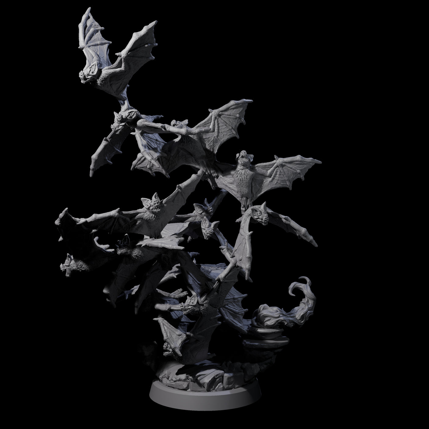 Flapping Swarm of Vampire Bats Miniature for Dungeons and Dragons, Pathfinder or other TTRPGs