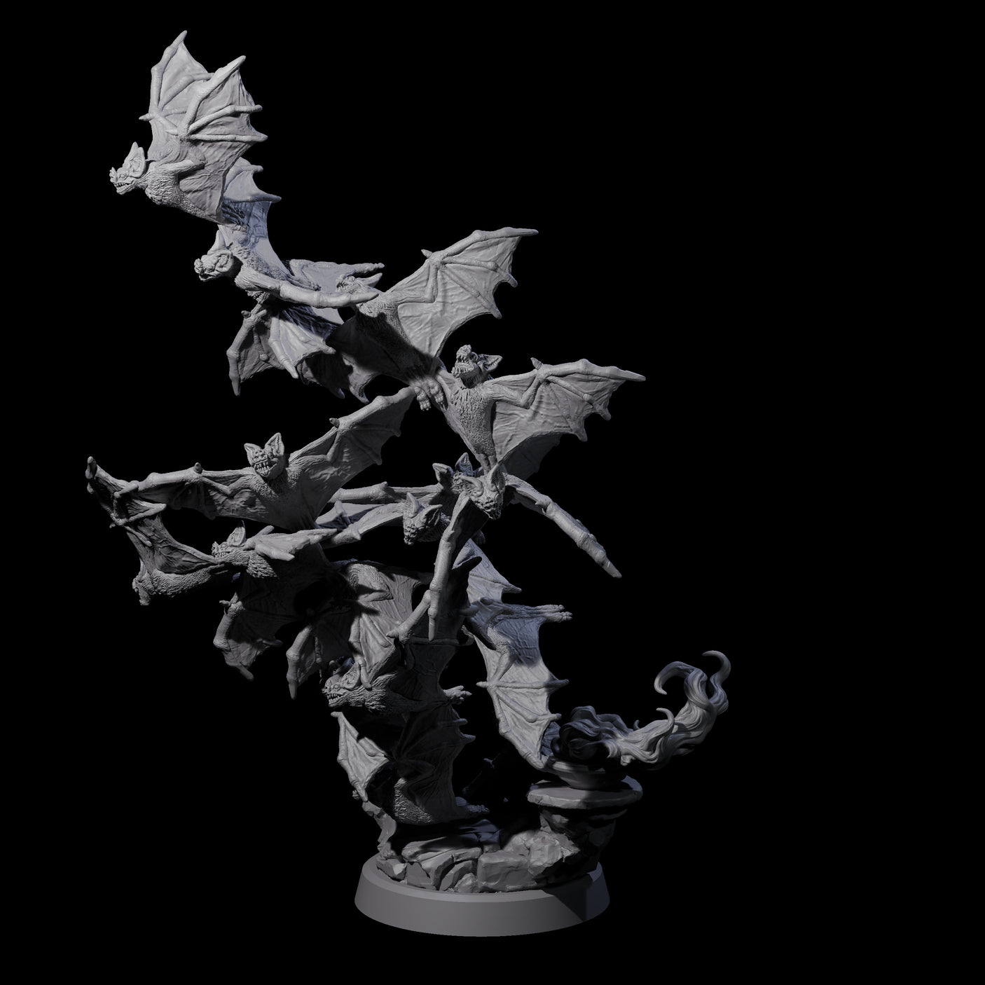 Flapping Swarm of Vampire Bats Miniature for Dungeons and Dragons, Pathfinder or other TTRPGs