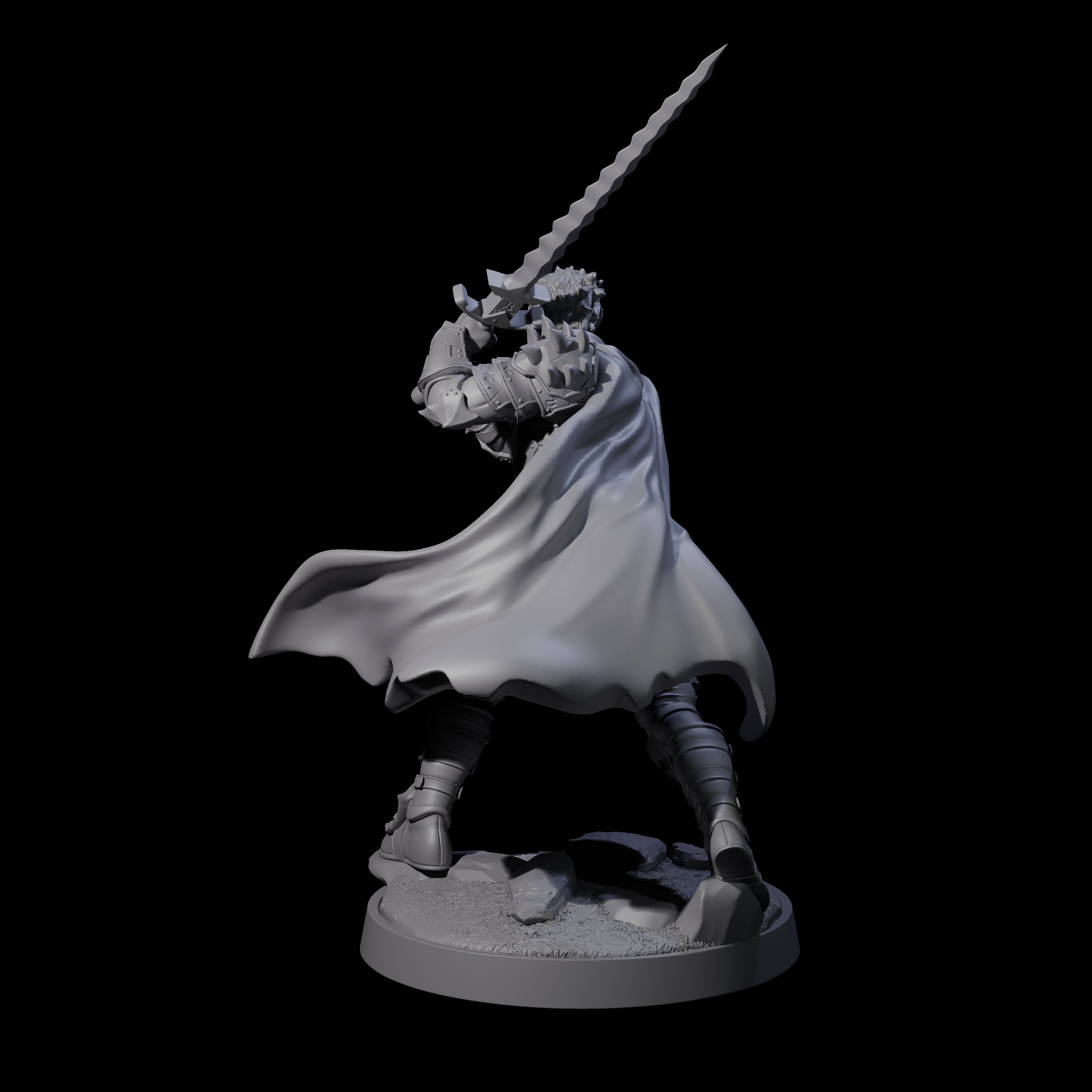 Flat Faced Elf Fighter Miniature for Dungeons and Dragons, Pathfinder or other TTRPGs