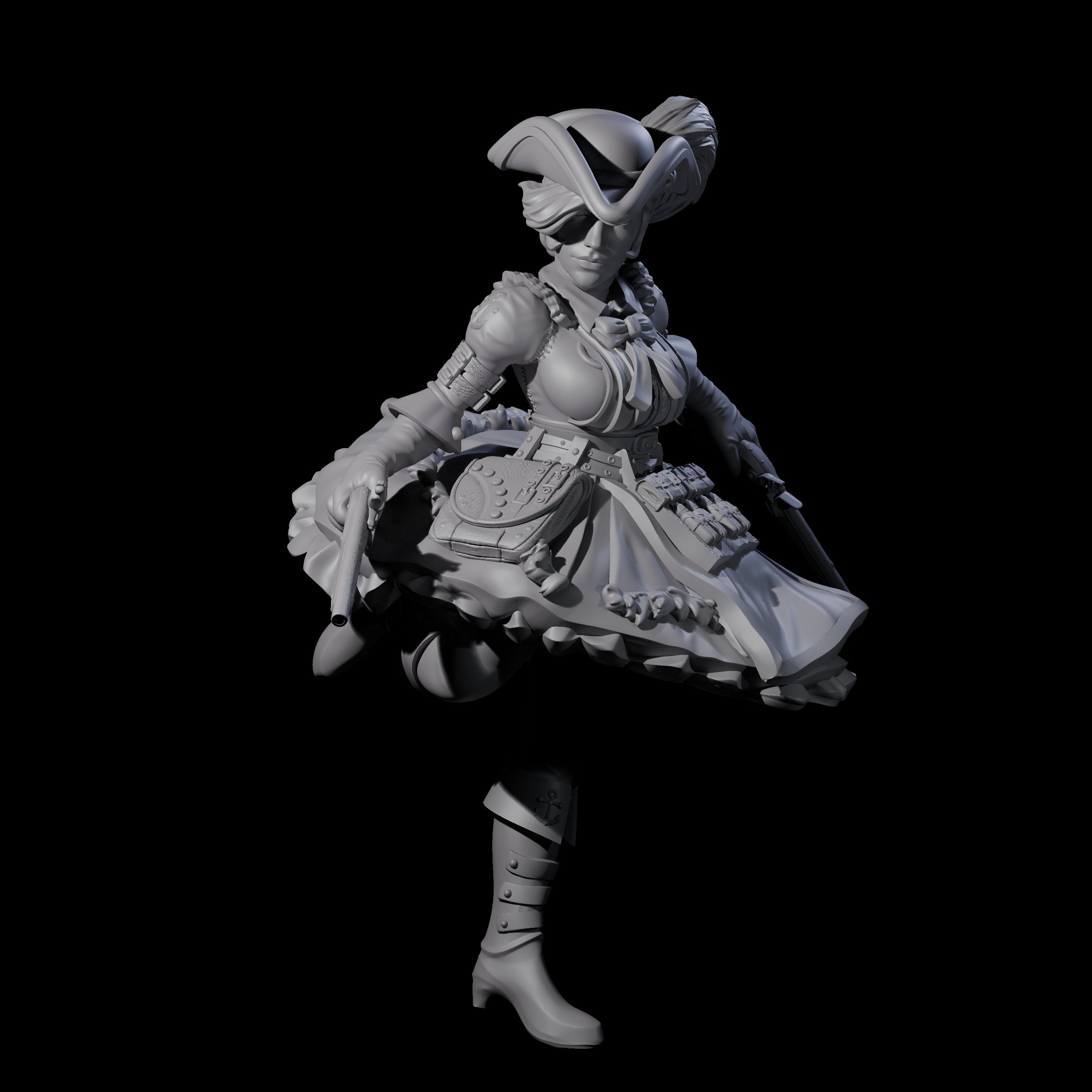 Fleeing Gunslinger Miniature for Dungeons and Dragons, Pathfinder or other TTRPGs