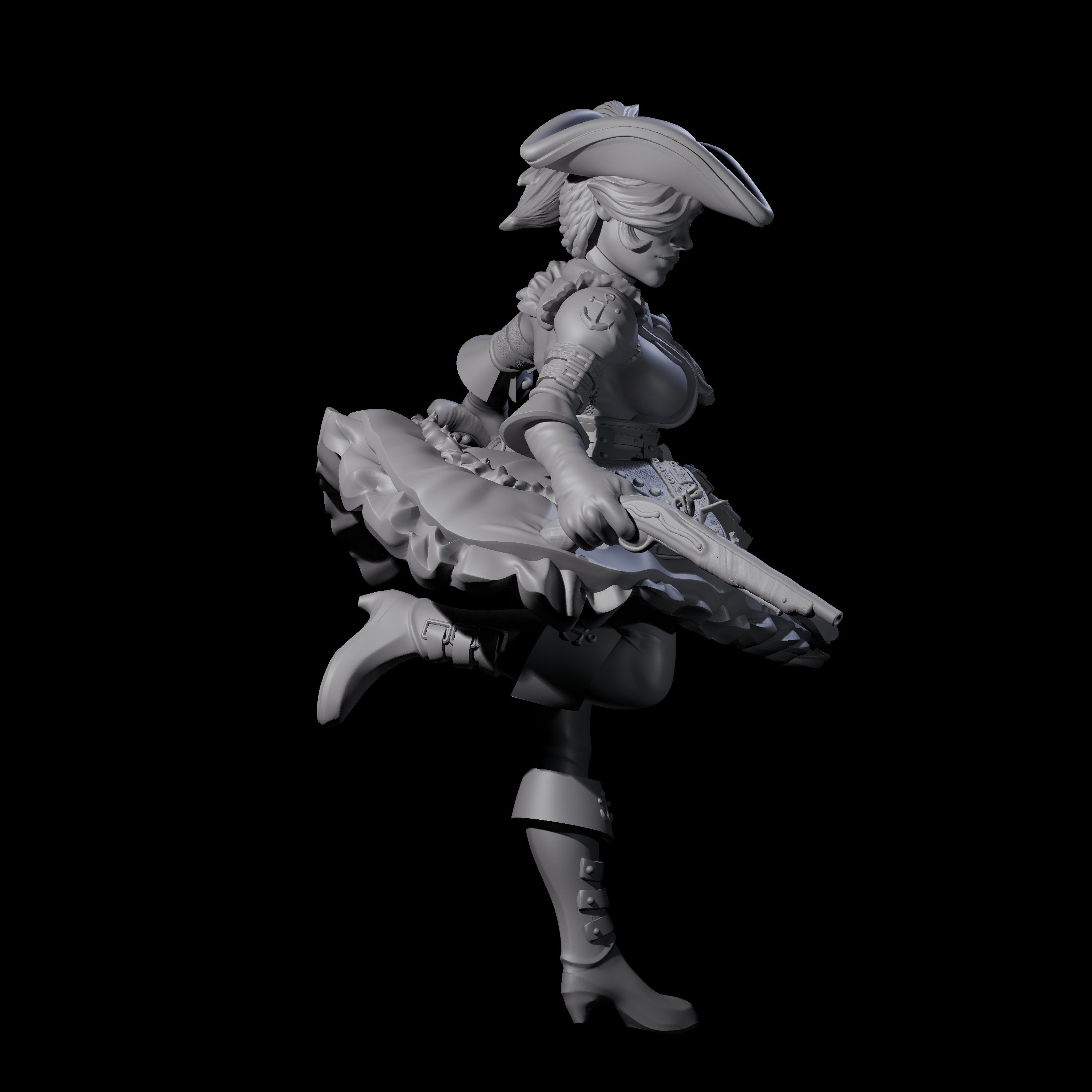 Fleeing Gunslinger Miniature for Dungeons and Dragons, Pathfinder or other TTRPGs