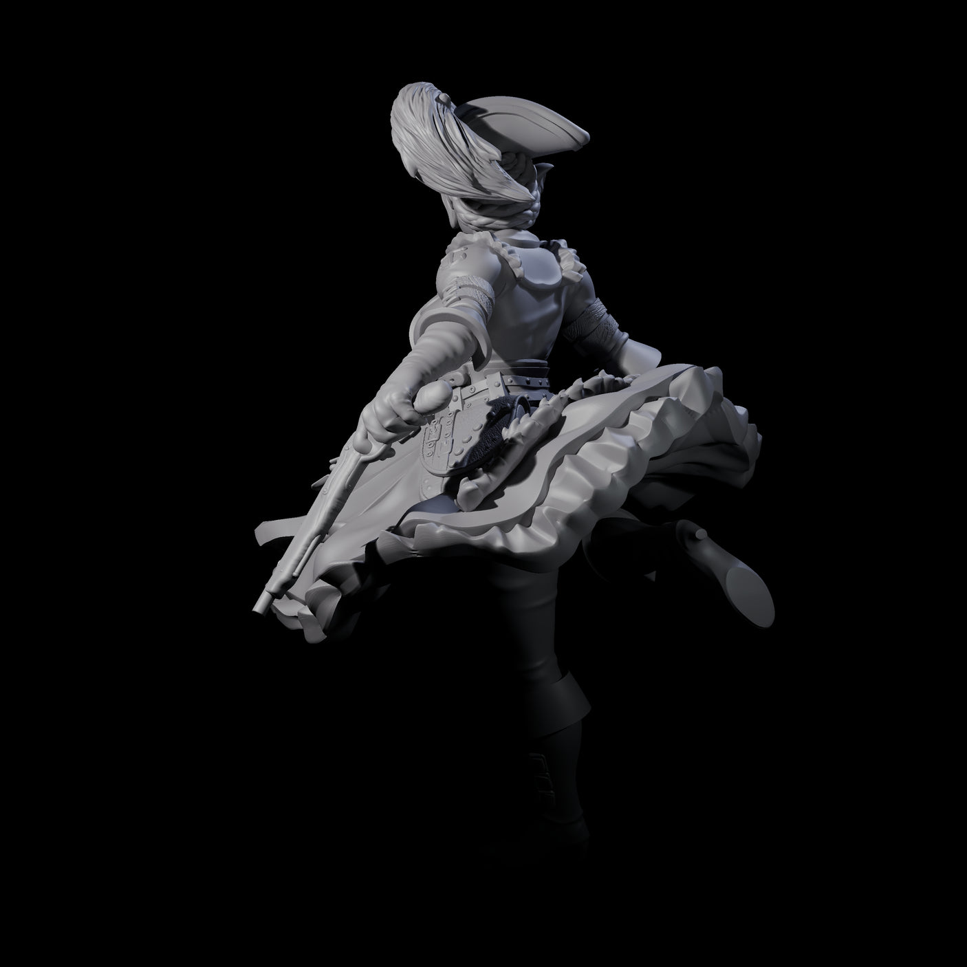 Fleeing Gunslinger Miniature for Dungeons and Dragons, Pathfinder or other TTRPGs
