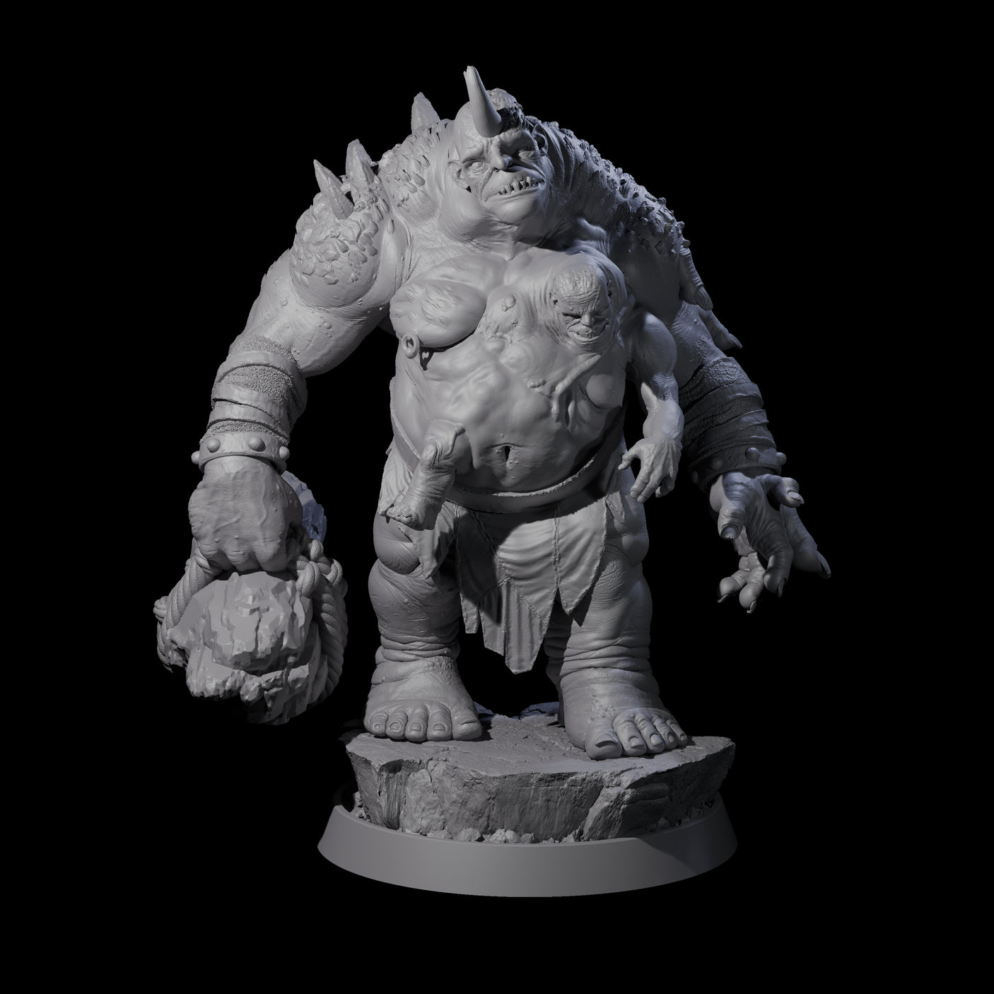 Fleshwarped Ogre Cabal Miniature for Dungeons and Dragons, Pathfinder or other TTRPGs