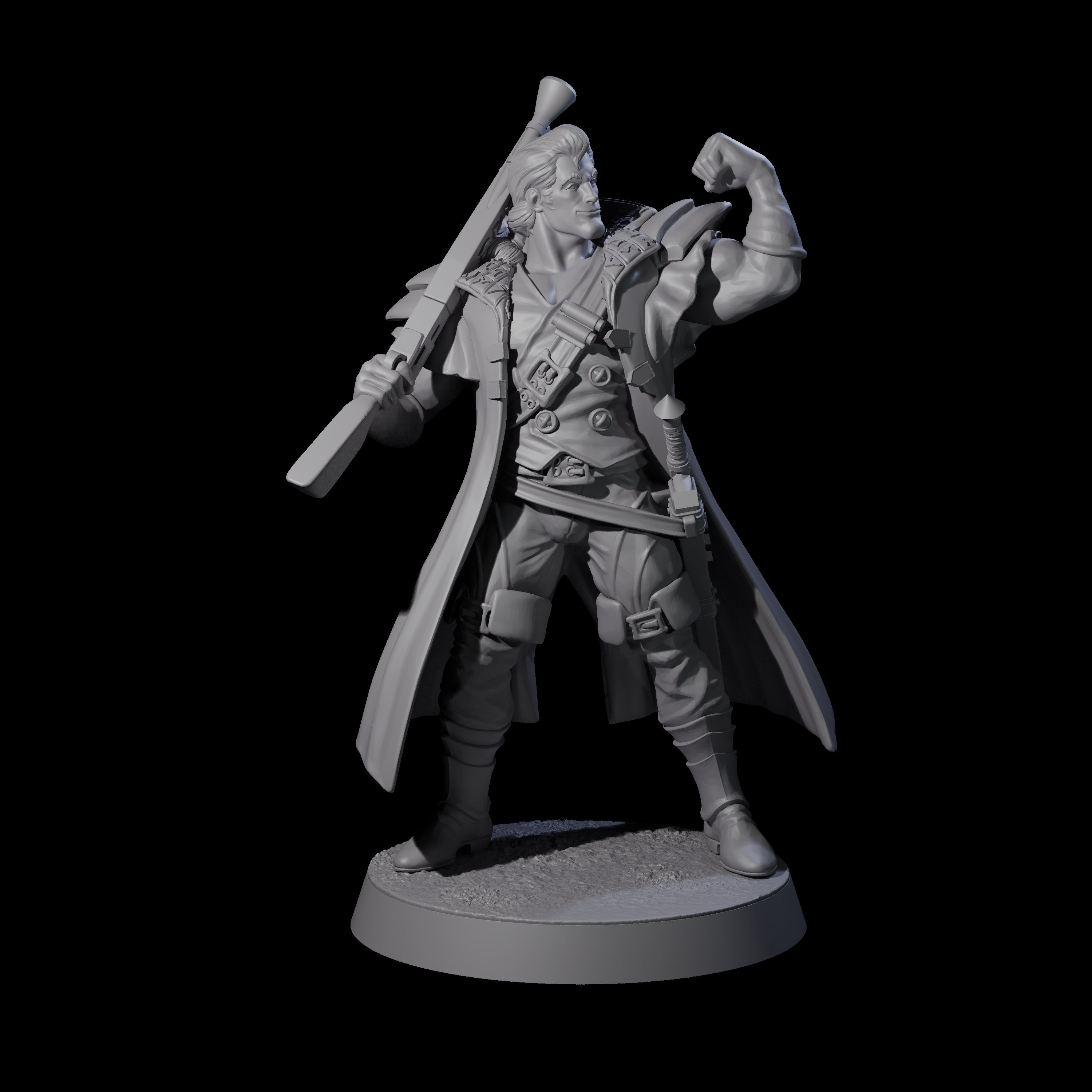 Flexing Huntmaster Miniature for Dungeons and Dragons, Pathfinder or other TTRPGs