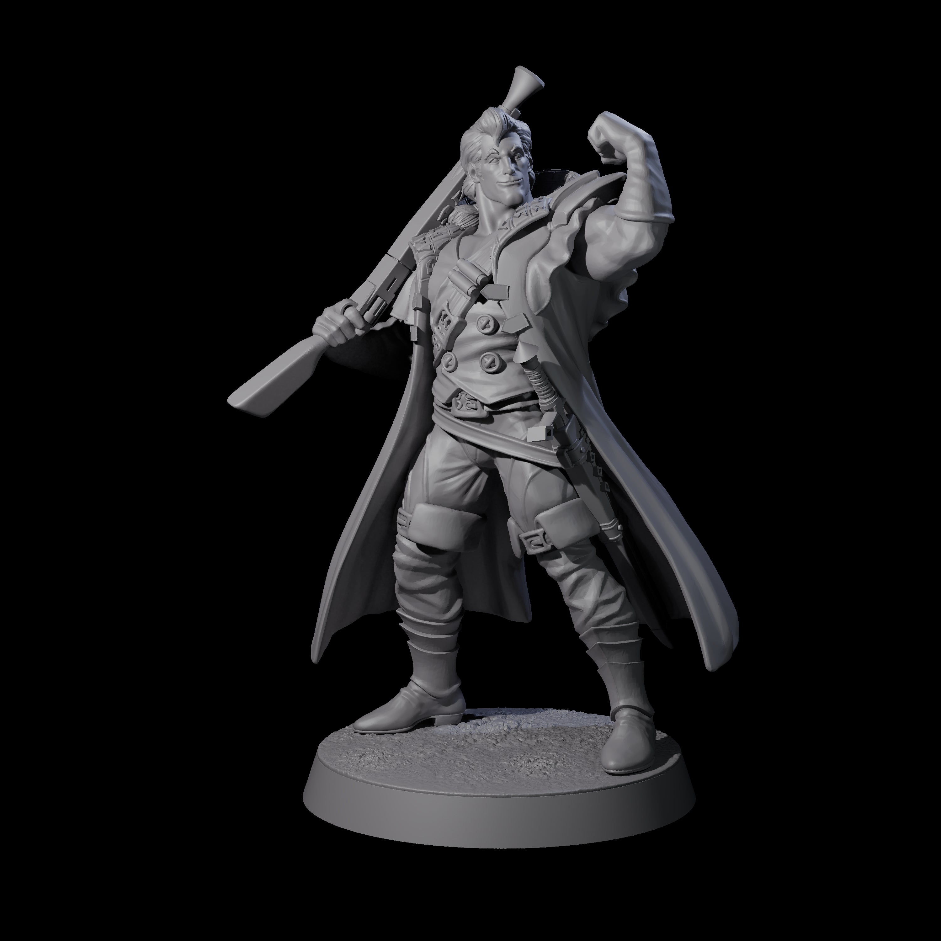 Flexing Huntmaster Miniature for Dungeons and Dragons, Pathfinder or other TTRPGs