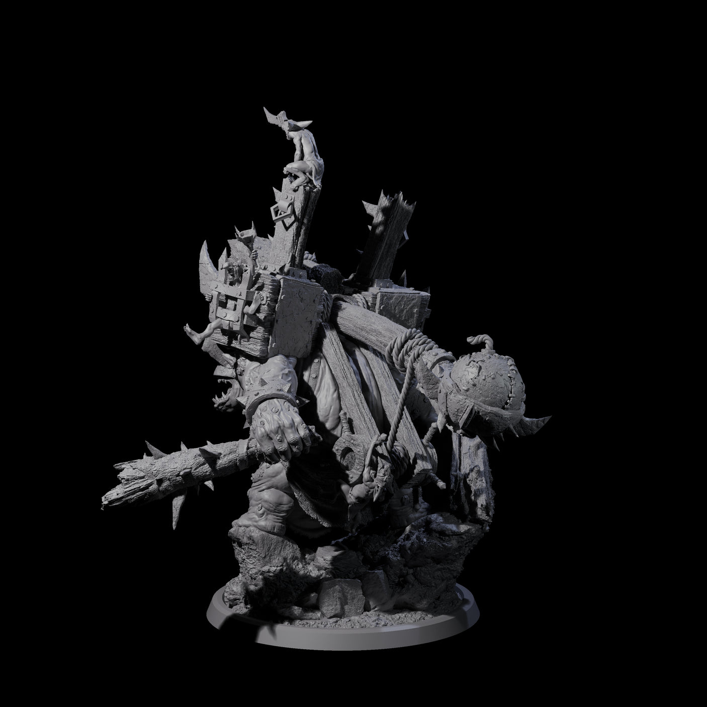 Flinga - The Walking Troll Catapult Miniature for Dungeons and Dragons, Pathfinder or other TTRPGs