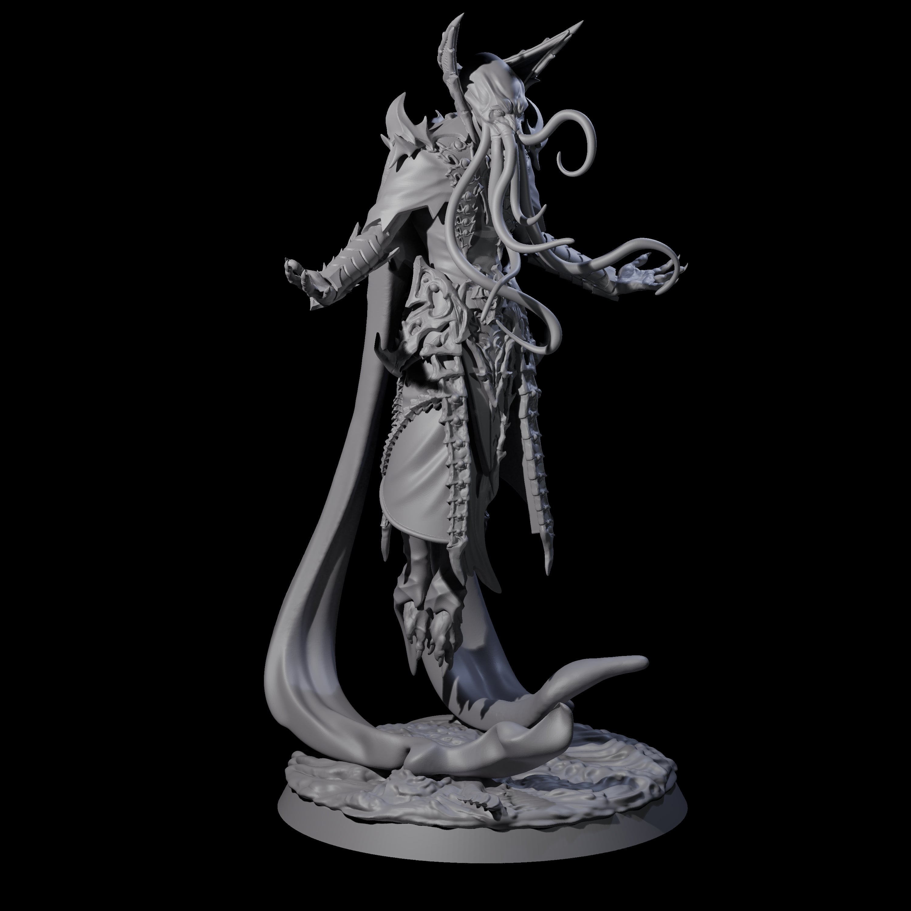 Floating Master Mind Flayer B Miniature for Dungeons and Dragons, Pathfinder or other TTRPGs
