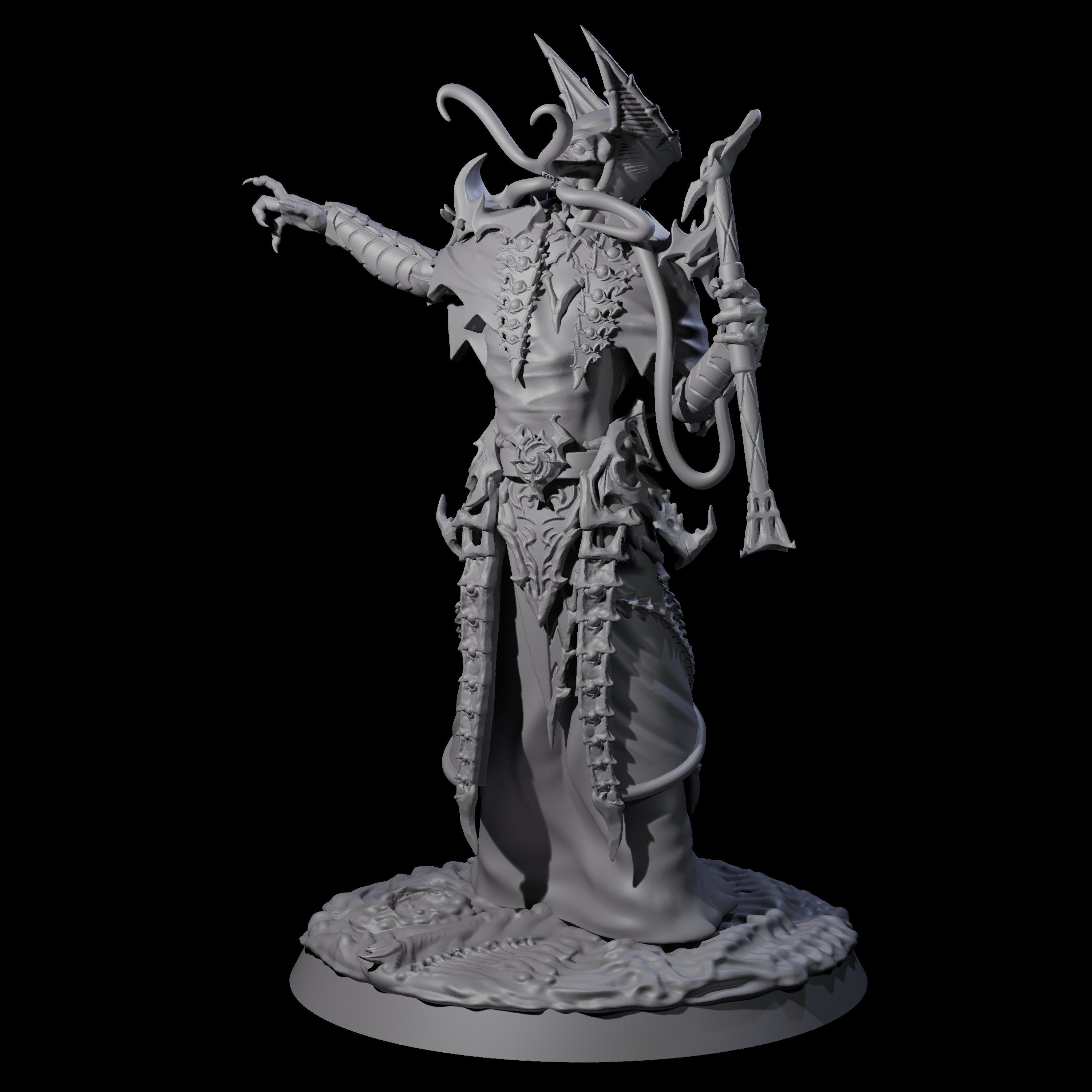 Floating Master Mind Flayer C Miniature for Dungeons and Dragons, Pathfinder or other TTRPGs