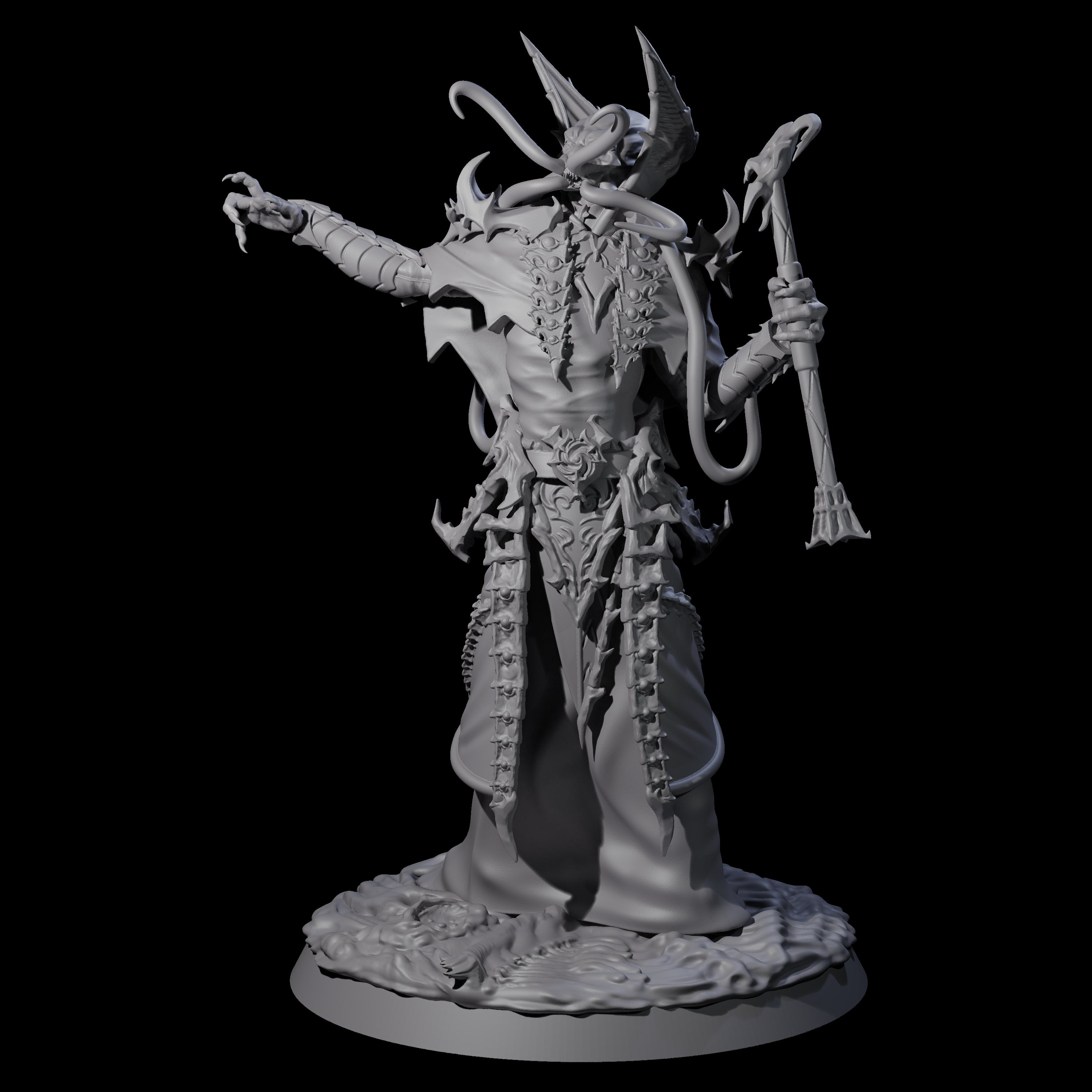 Floating Master Mind Flayer C Miniature for Dungeons and Dragons, Pathfinder or other TTRPGs