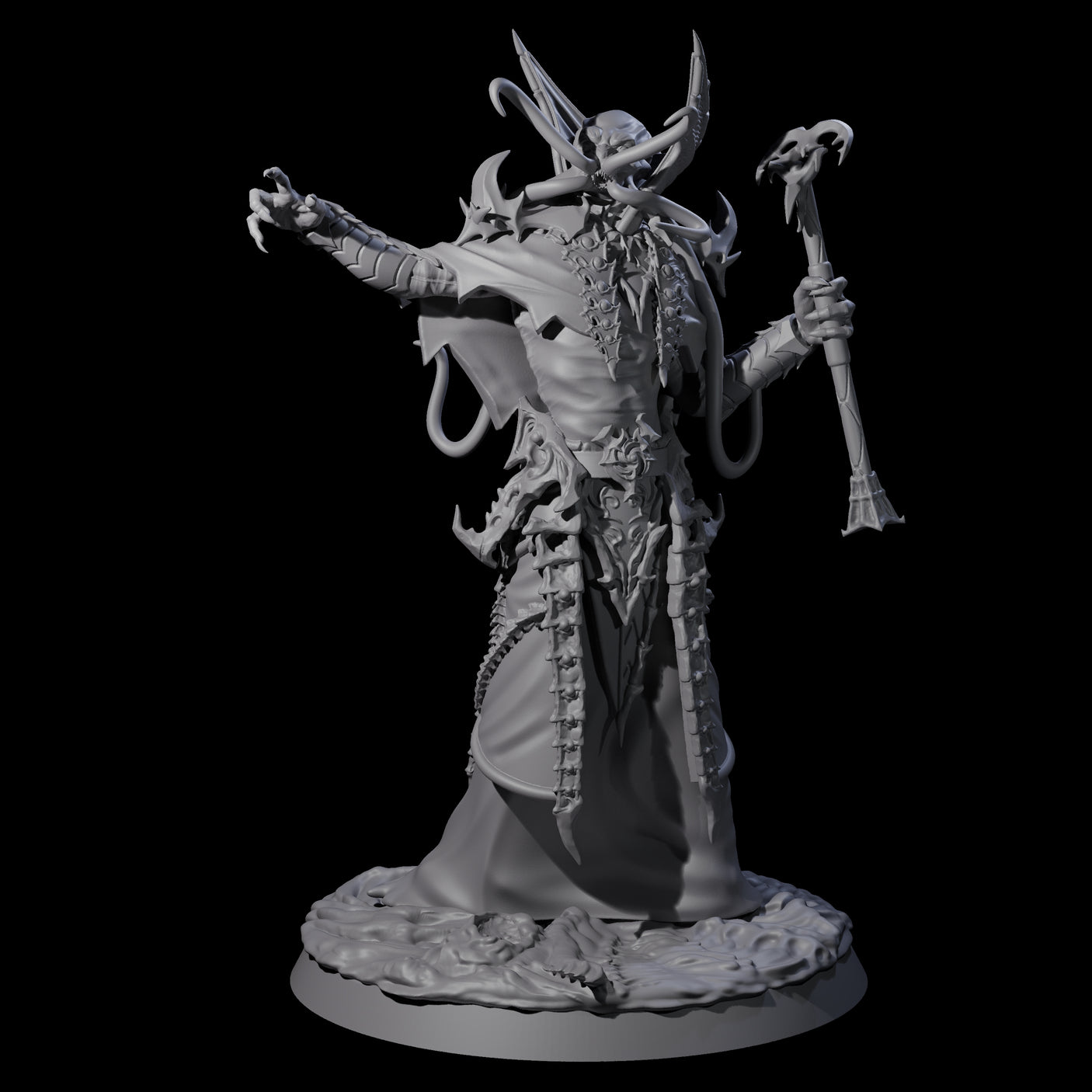Floating Master Mind Flayer C Miniature for Dungeons and Dragons, Pathfinder or other TTRPGs