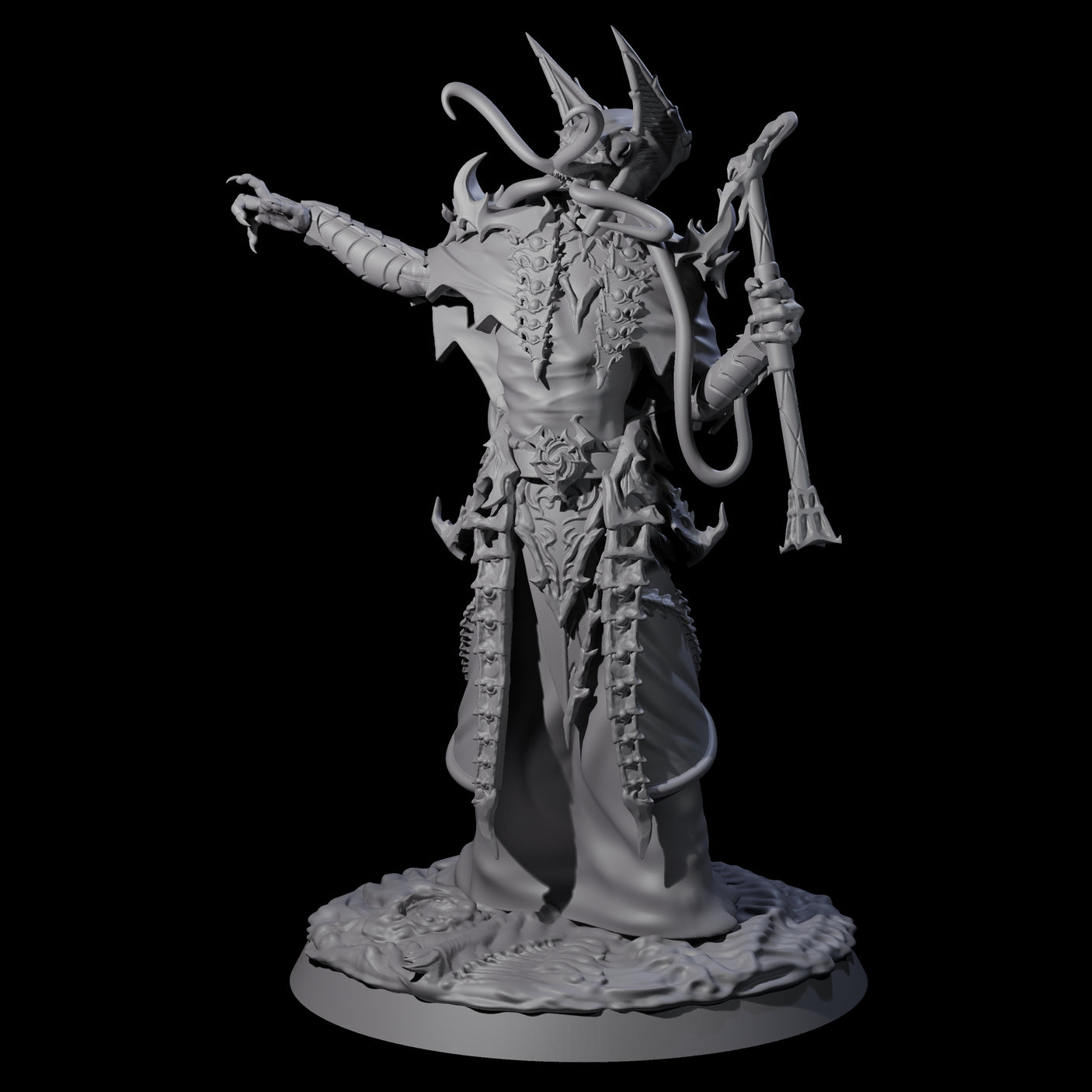 Floating Master Mind Flayer C Miniature for Dungeons and Dragons, Pathfinder or other TTRPGs